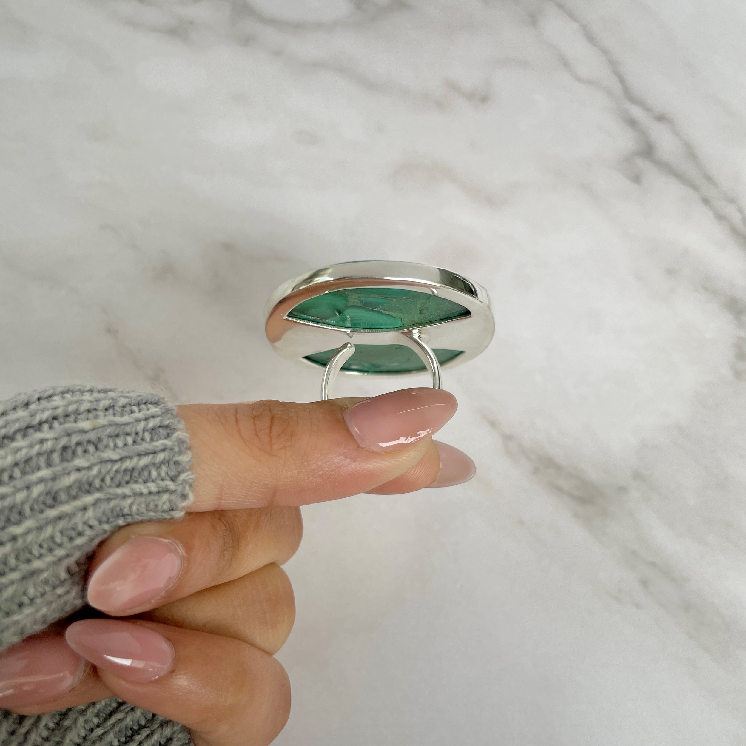 Malachite Adjustable Ring-(MLC-R-86.)