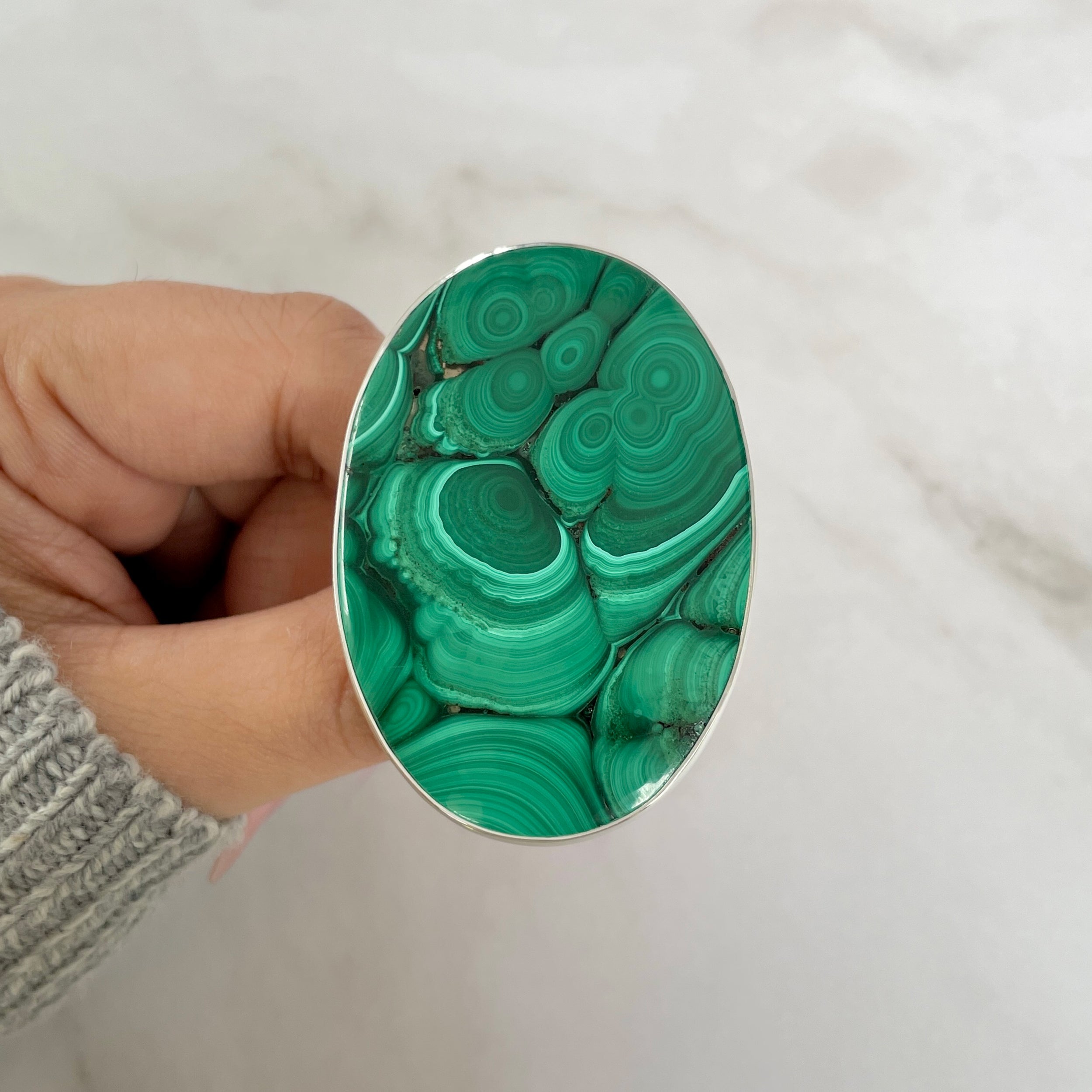 Malachite Adjustable Ring-(MLC-R-87.)