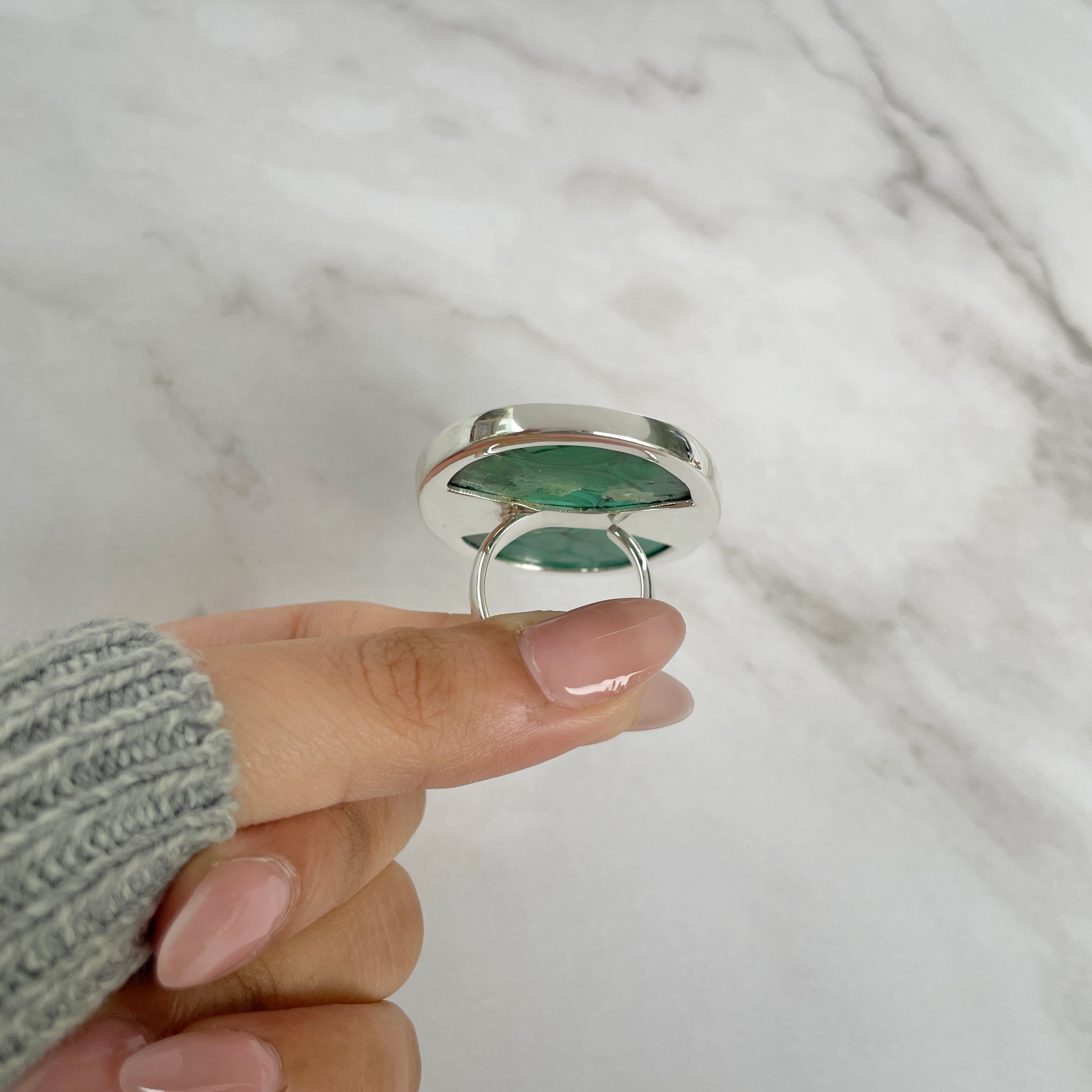 Malachite Adjustable Ring-(MLC-R-87.)