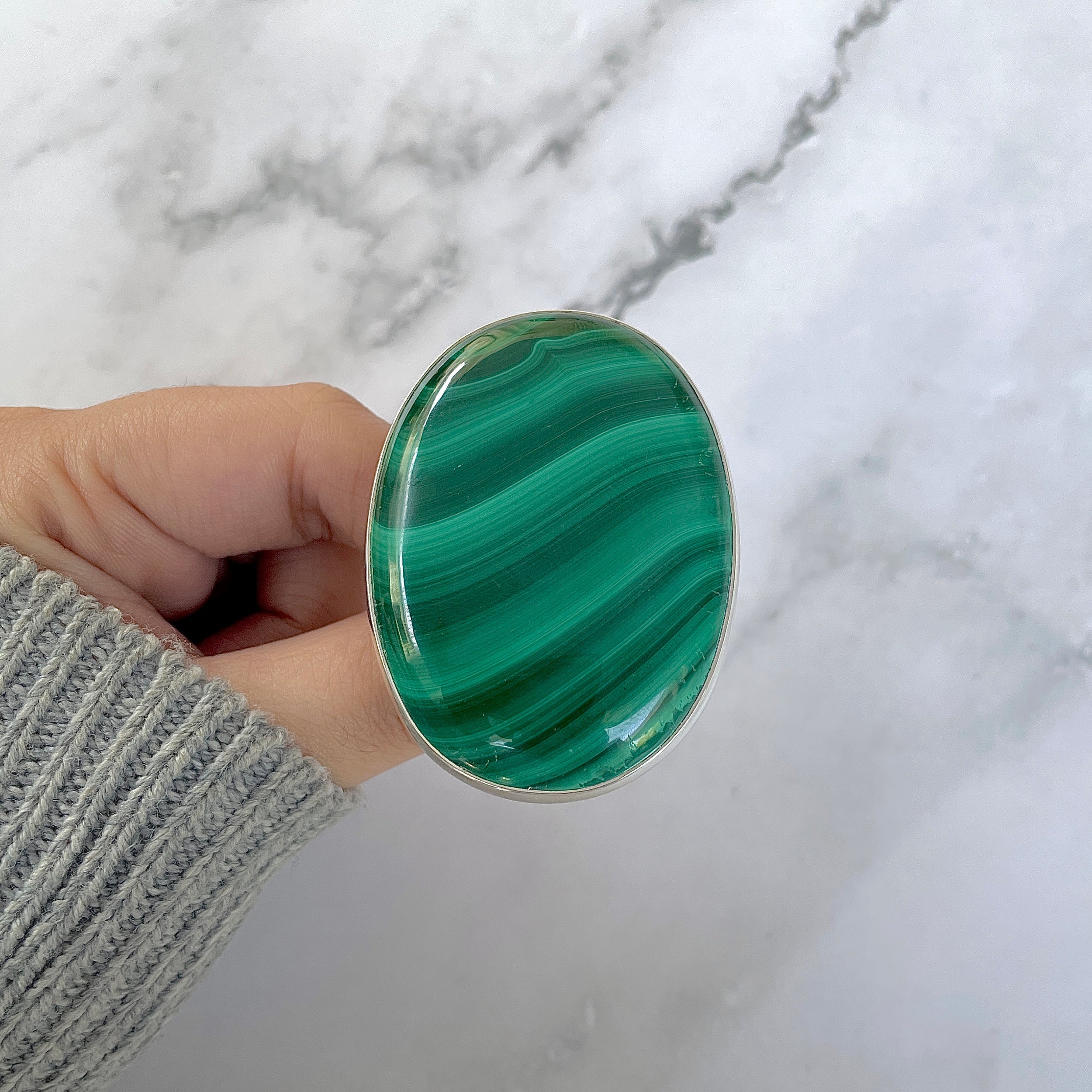 Malachite Adjustable Ring-(MLC-R-89.)