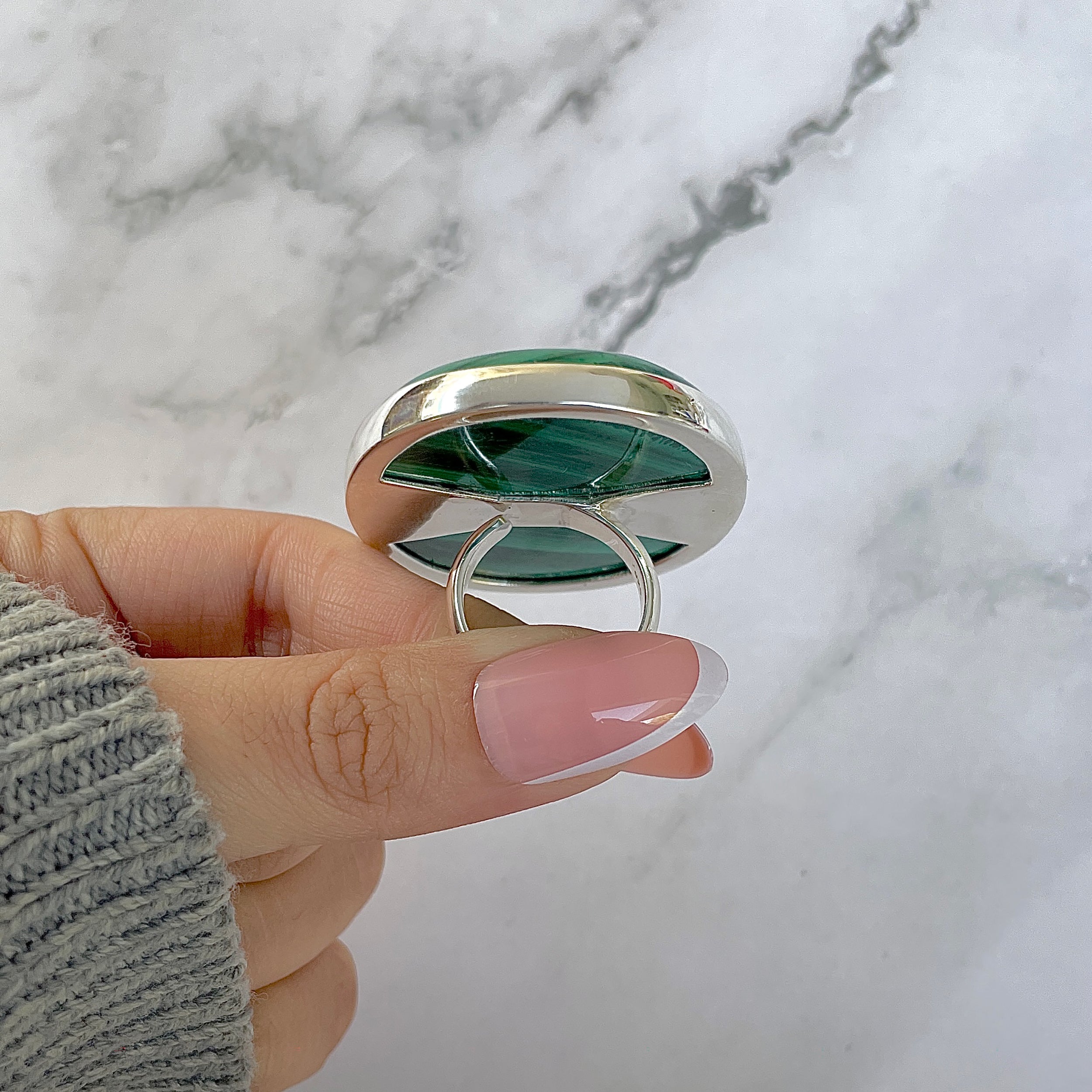 Malachite Adjustable Ring-(MLC-R-89.)