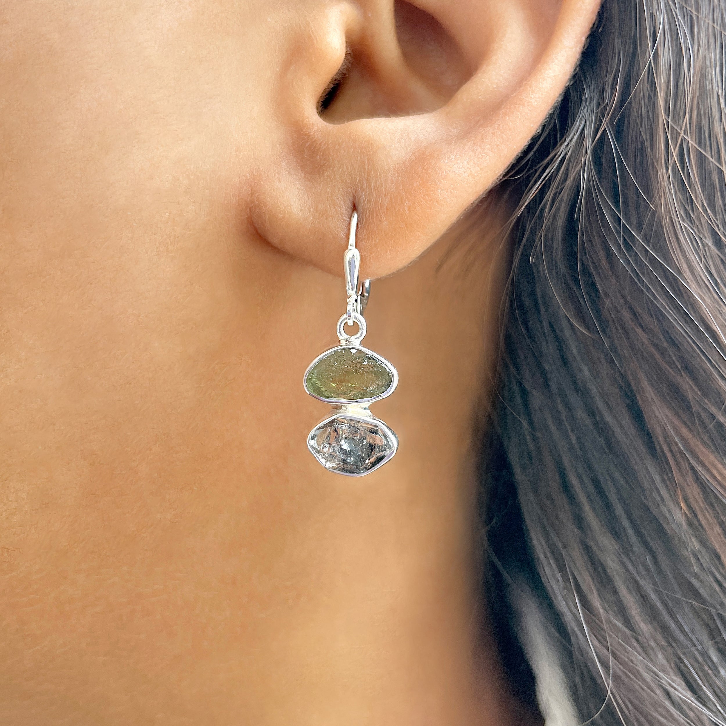 Moldavite Earring-(MLD-E-14.)