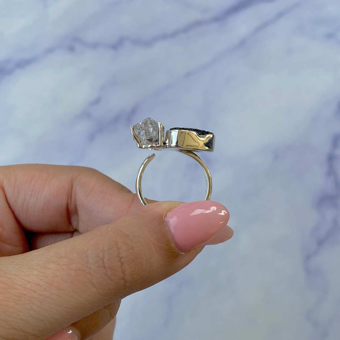 Moldavite Adjustable Ring-(MLD-R-14.)