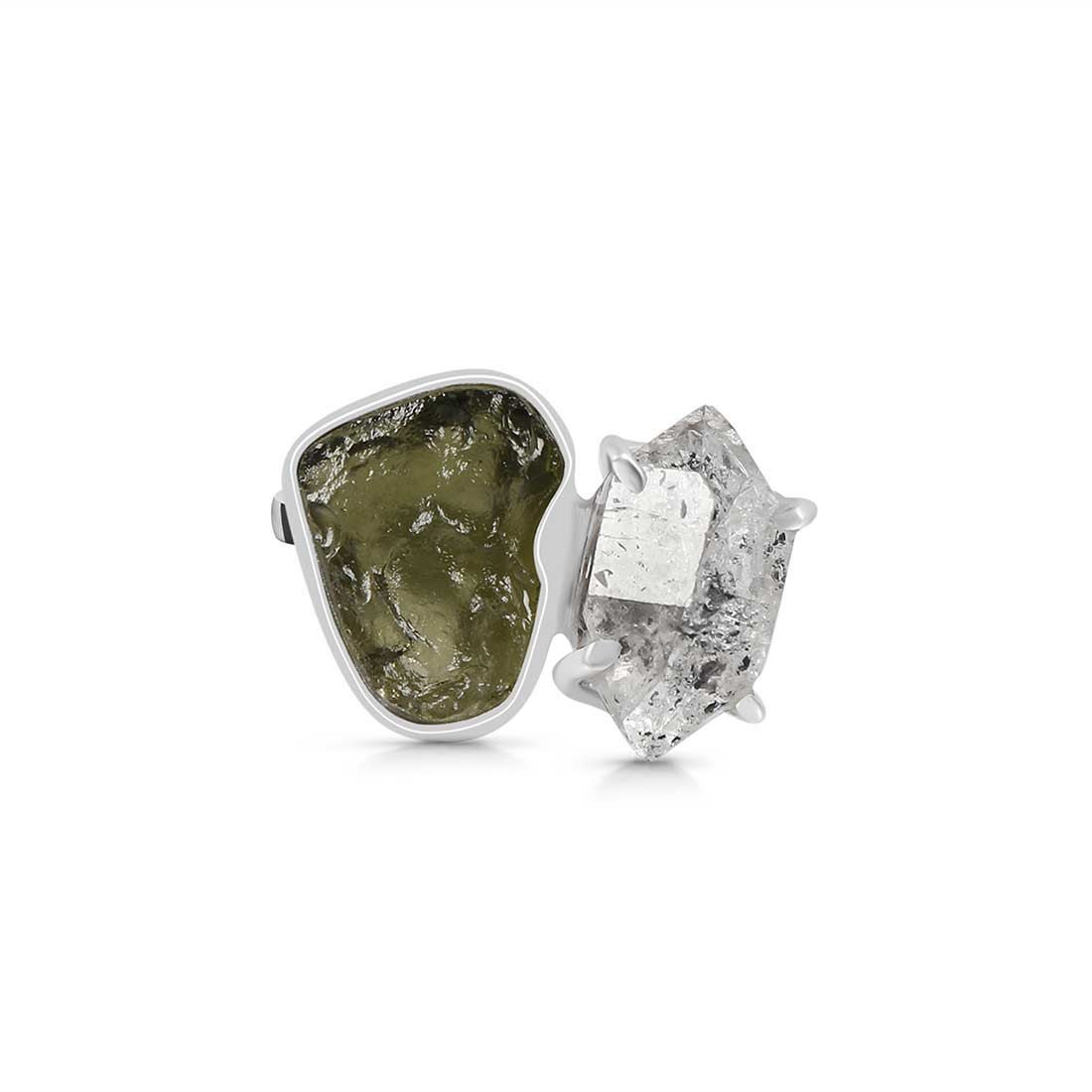 Moldavite Adjustable Ring-(MLD-R-19.)