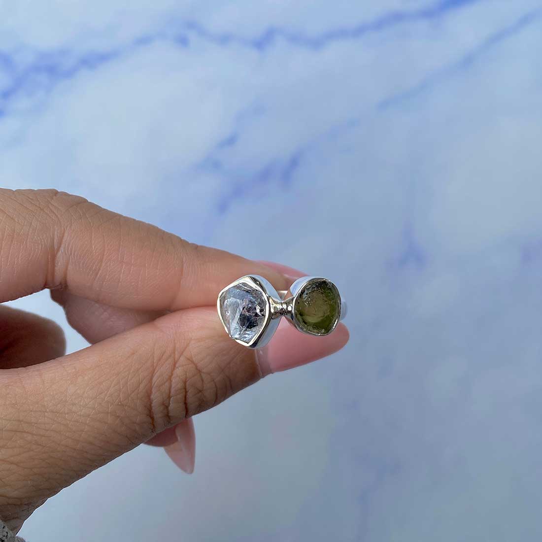 Moldavite Adjustable Ring-(MLD-R-25.)