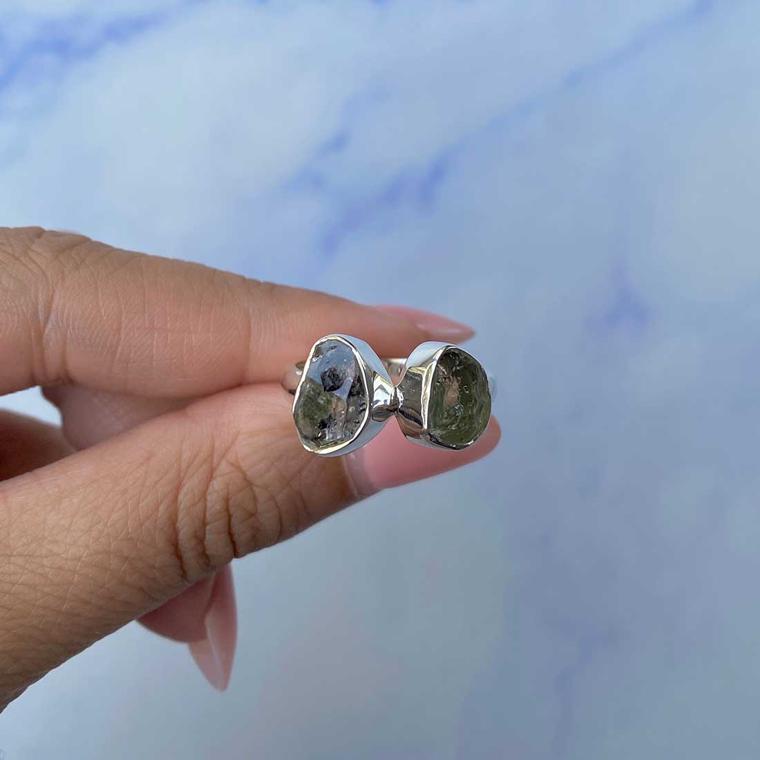 Moldavite Adjustable Ring-(MLD-R-26.)