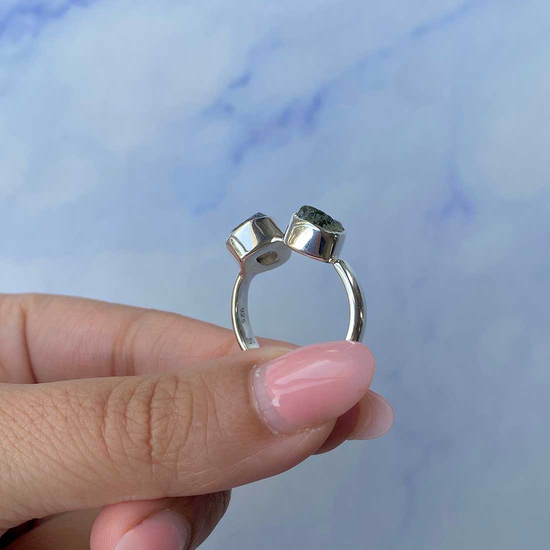 Moldavite Adjustable Ring-(MLD-R-26.)