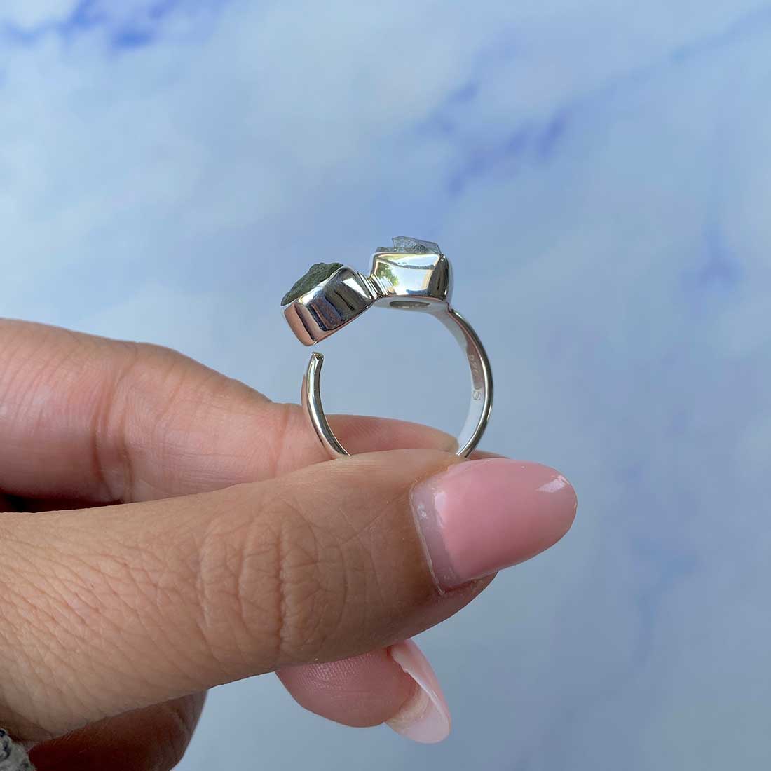 Moldavite Adjustable Ring-(MLD-R-28.)