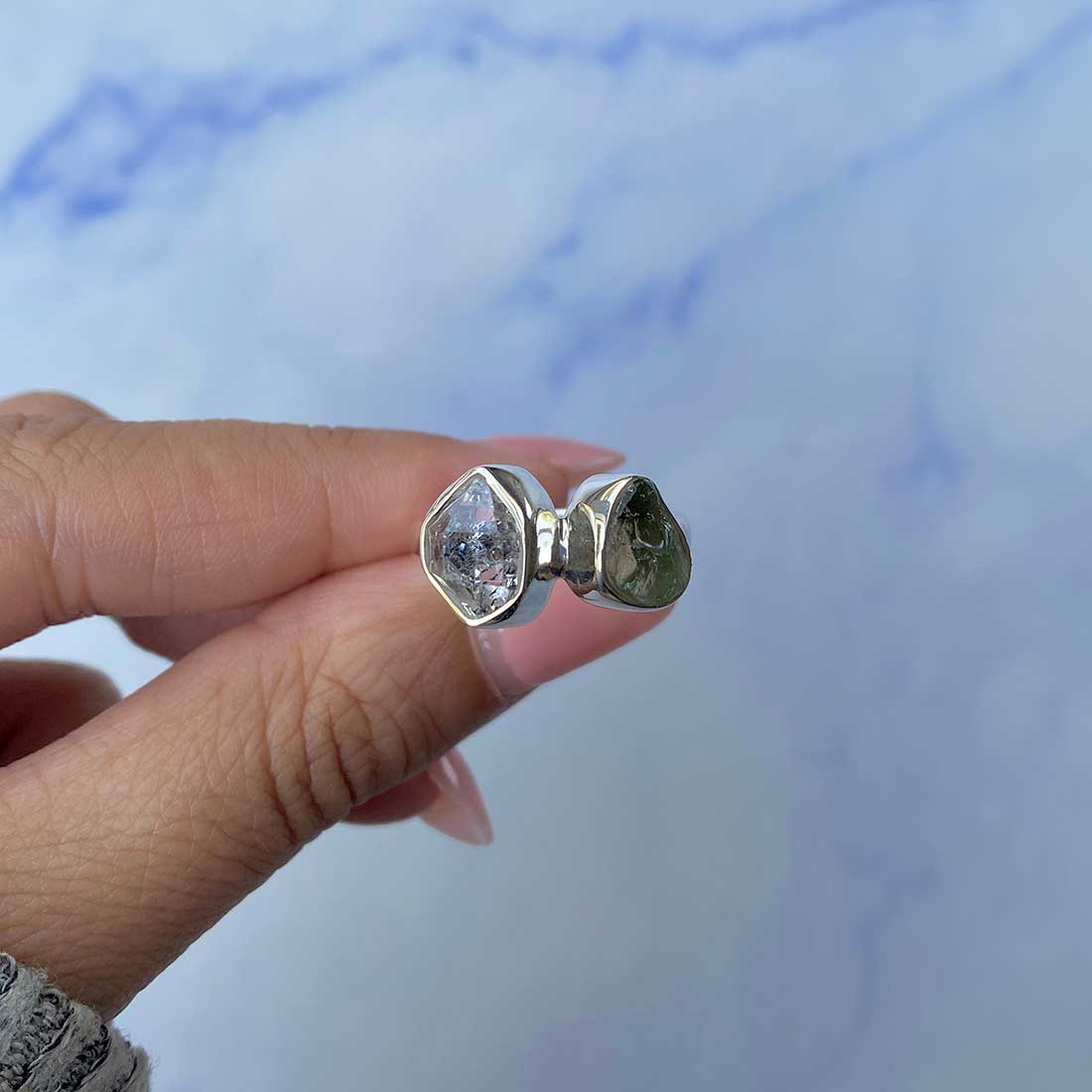 Moldavite Adjustable band Ring-(MLD-R-29.)