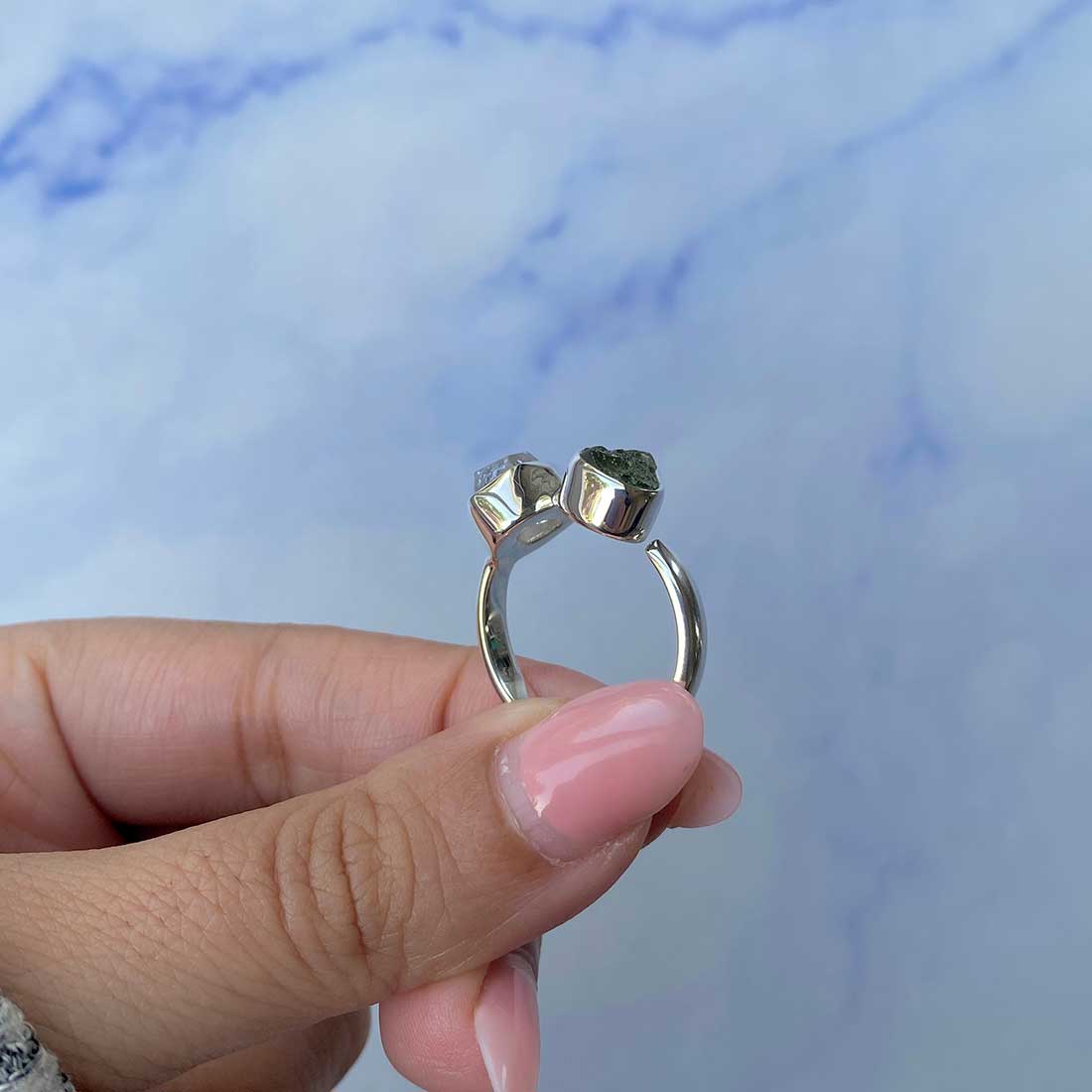 Moldavite Adjustable band Ring-(MLD-R-29.)