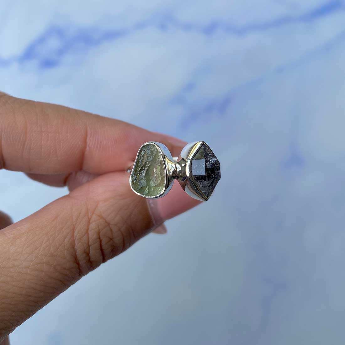 Moldavite Adjustable band Ring-(MLD-R-31.)