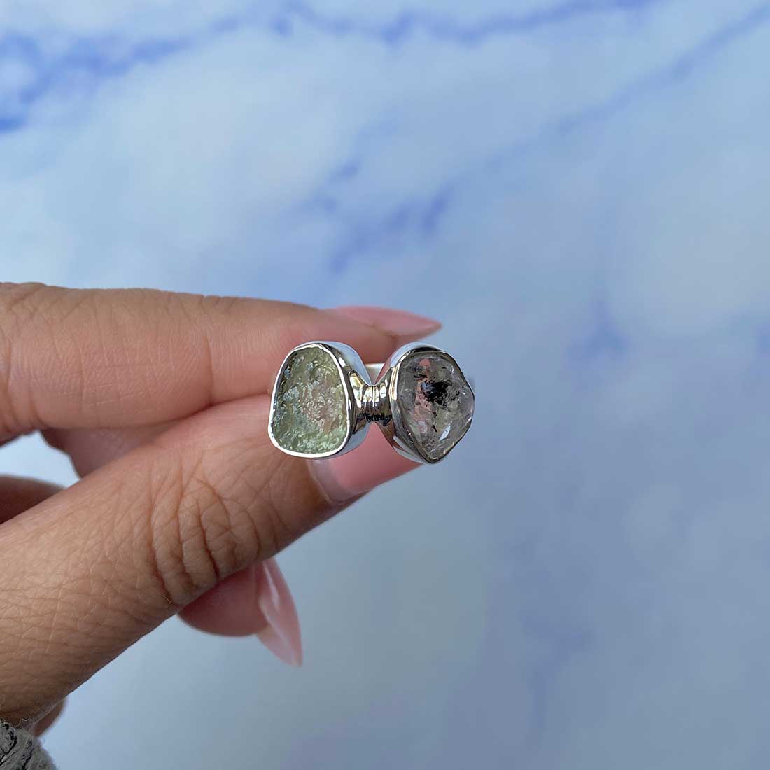 Moldavite Adjustable Ring-(MLD-R-32.)
