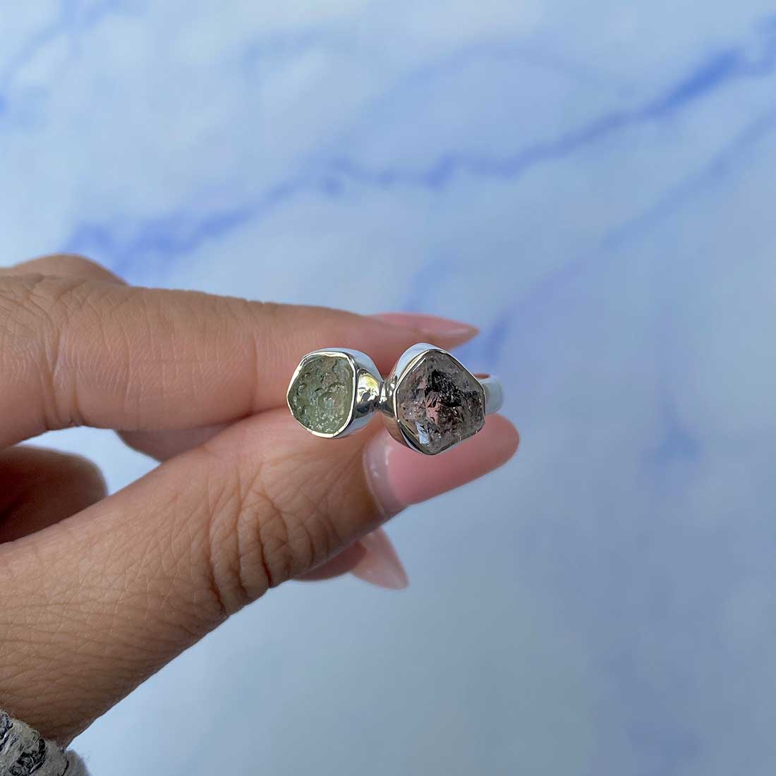 Moldavite Adjustable Ring-(MLD-R-33.)