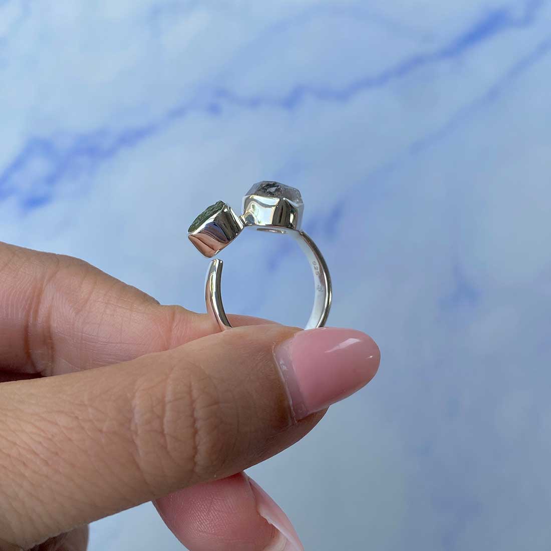 Moldavite Adjustable Ring-(MLD-R-33.)