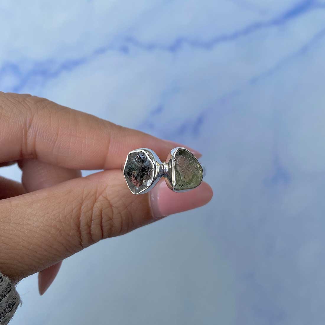 Moldavite Adjustable Ring-(MLD-R-35.)