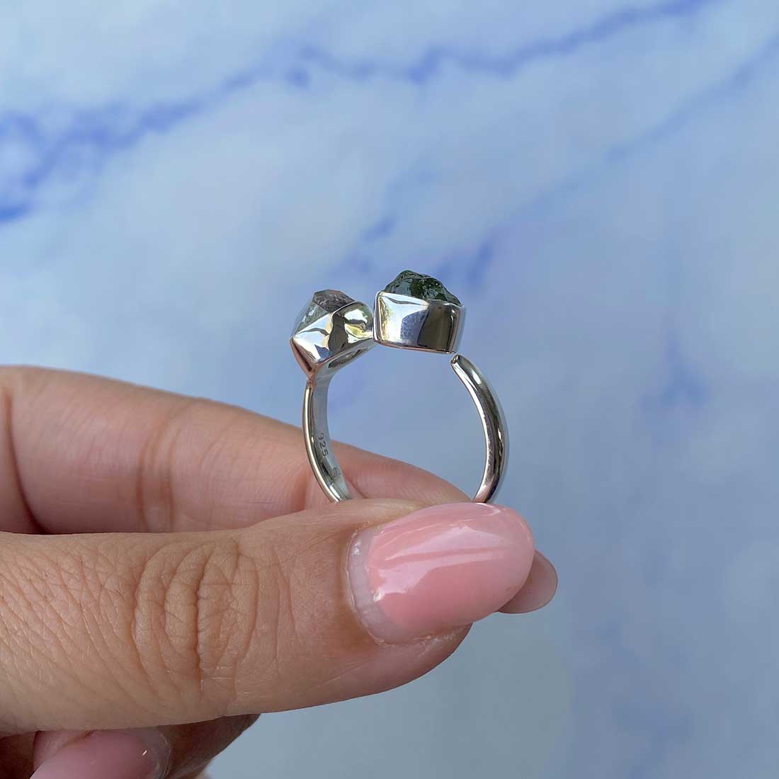 Moldavite Adjustable Ring-(MLD-R-35.)