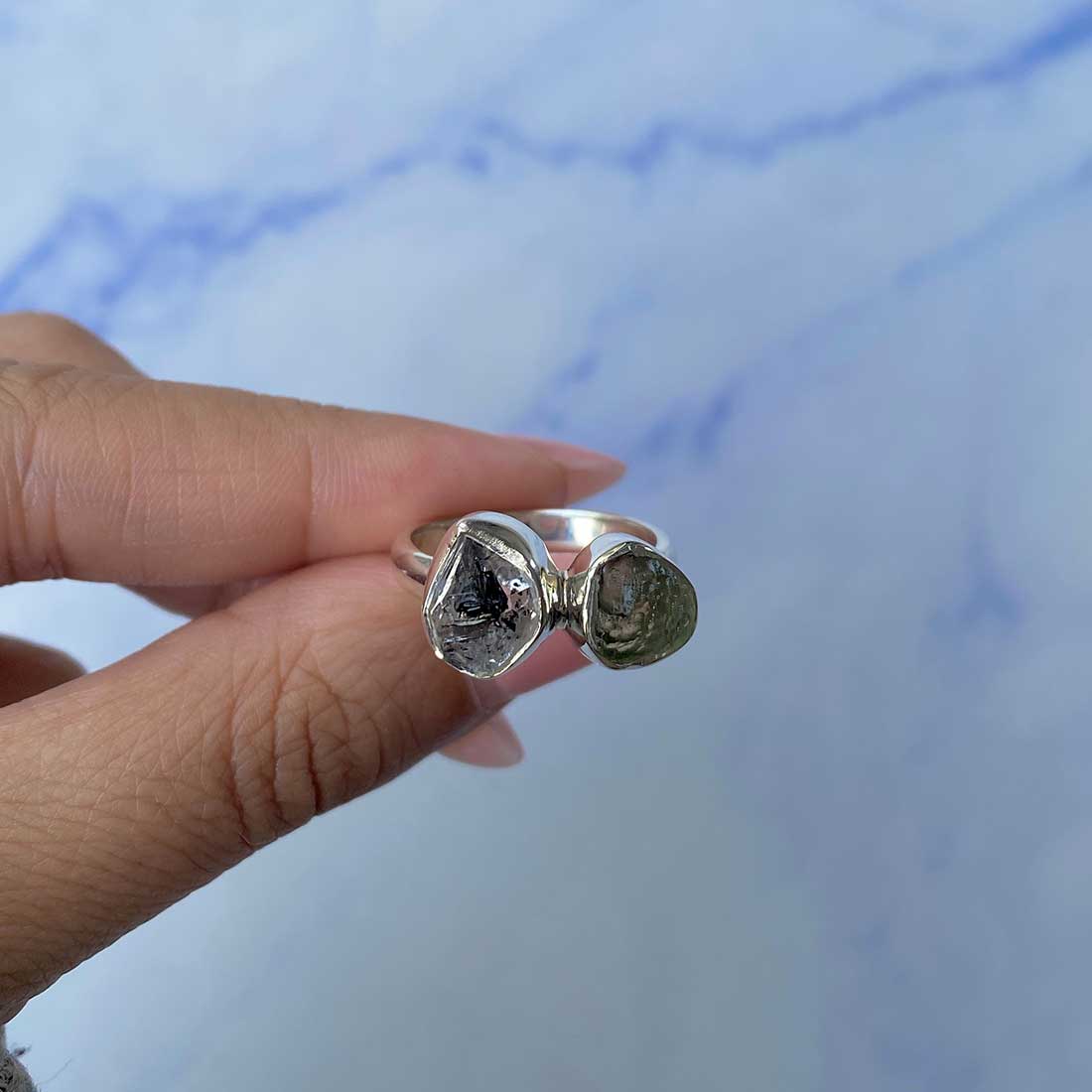 Moldavite Adjustable Ring-(MLD-R-36.)