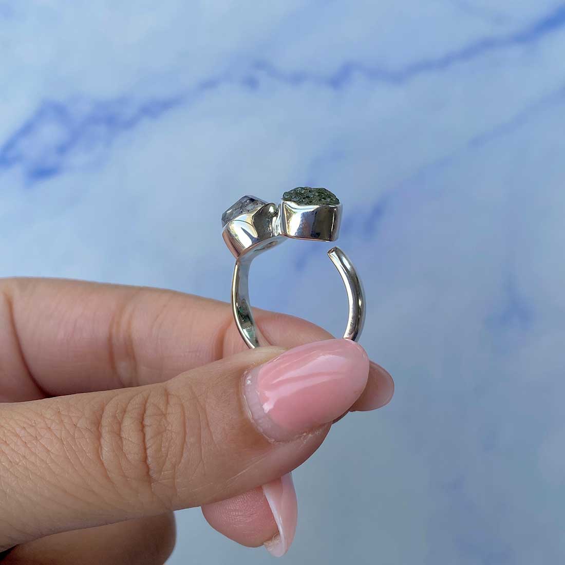 Moldavite Adjustable Ring-(MLD-R-36.)