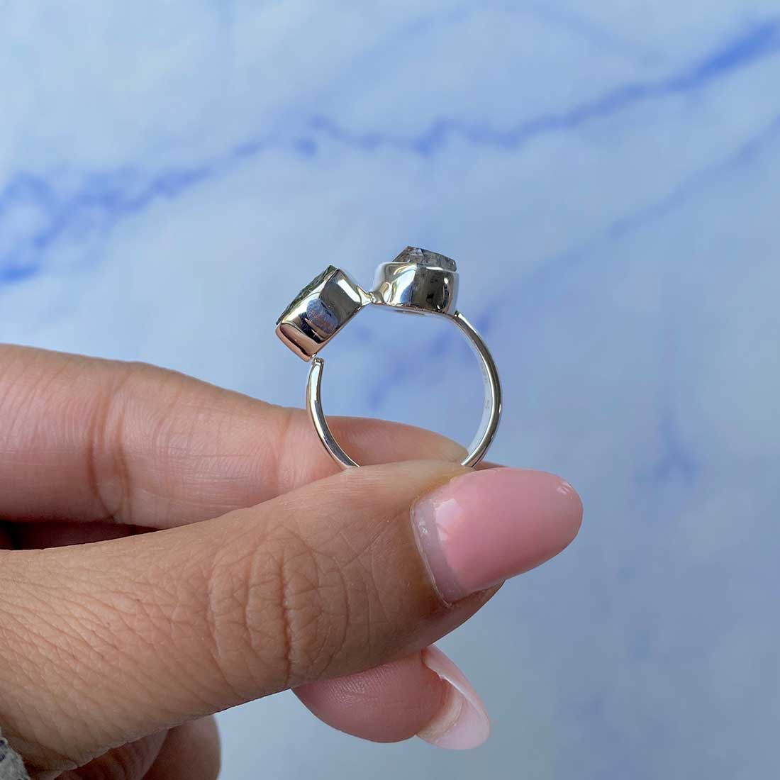 Moldavite Adjustable Ring-(MLD-R-37.)