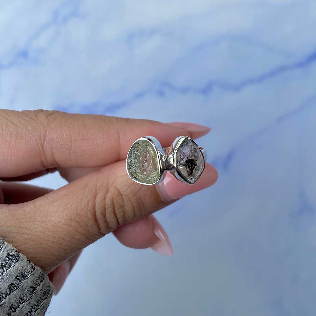 Moldavite Adjustable band Ring-(MLD-R-39.)