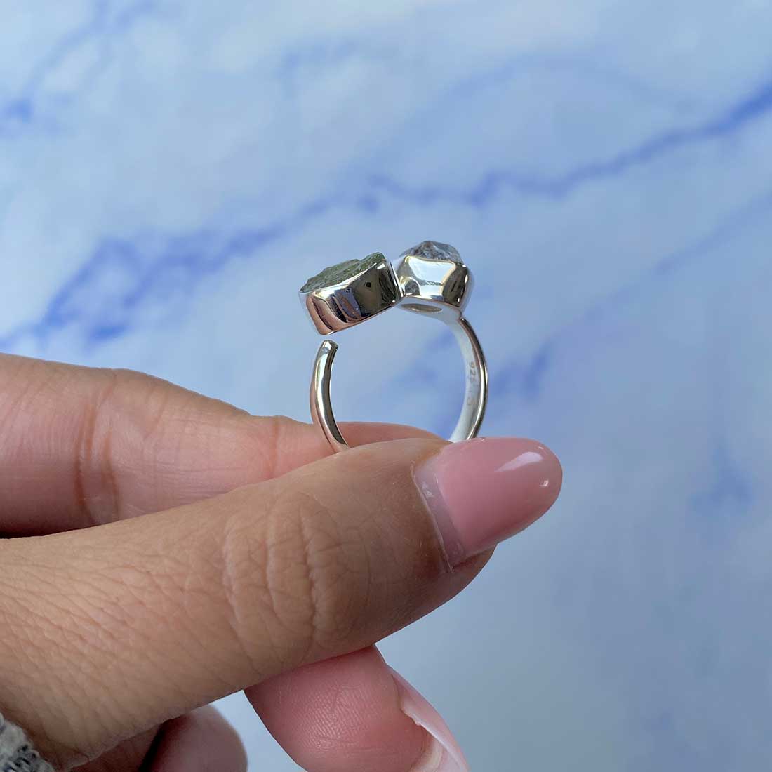 Moldavite Adjustable band Ring-(MLD-R-39.)