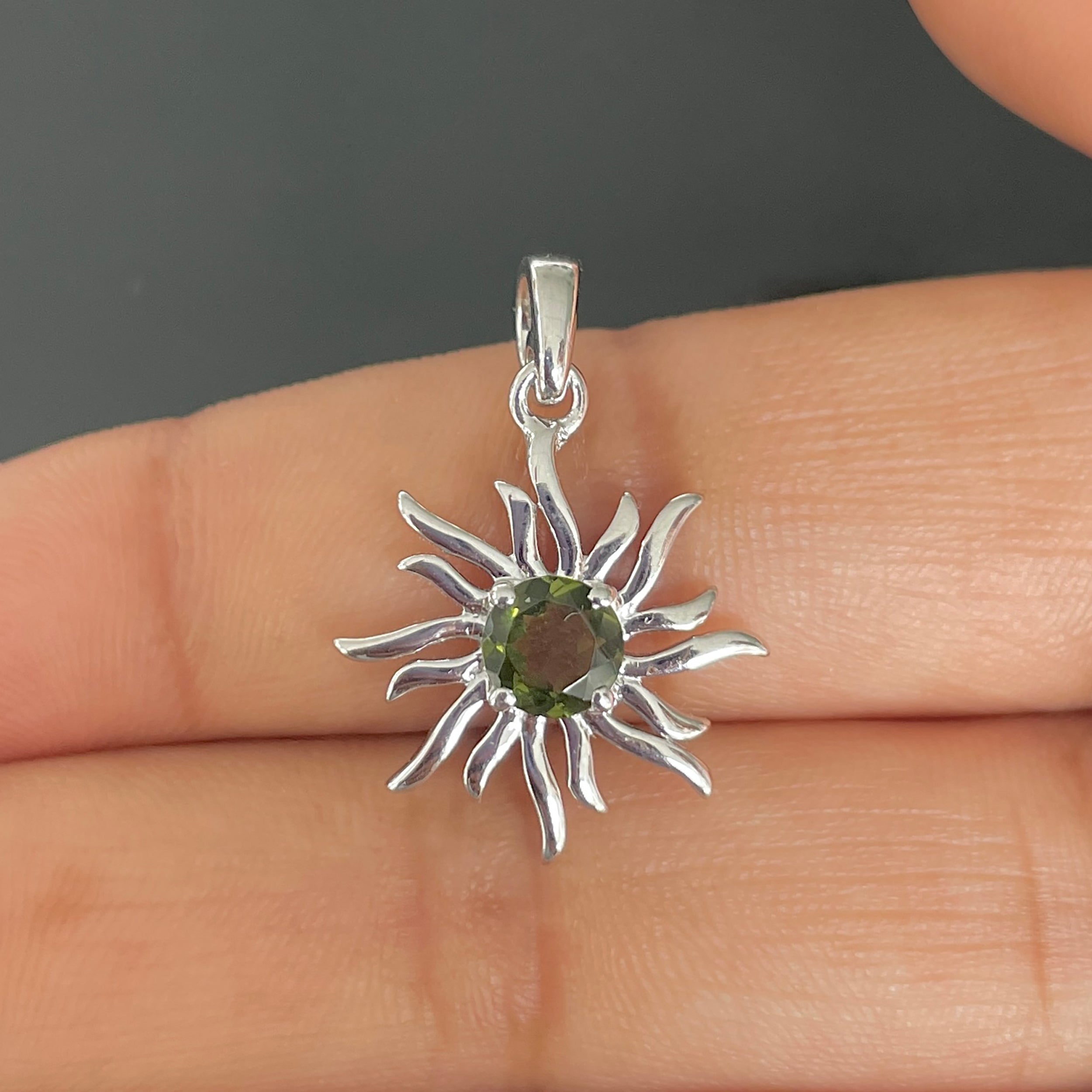 Moldavite Sun Pendant-(MLD-SN-152.)