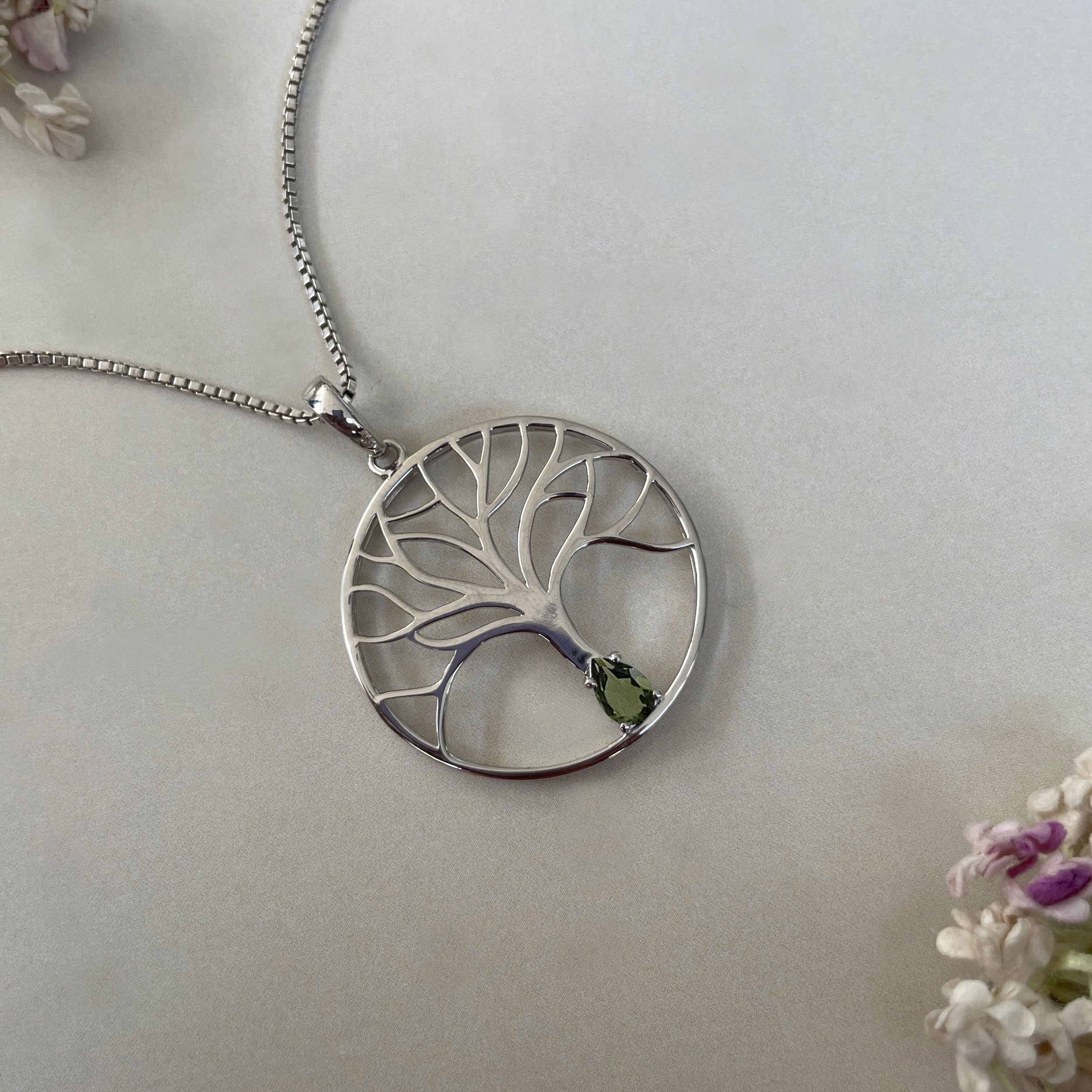 Moldavite Tree Of Life Pendant-(MLD-SN-154P.)