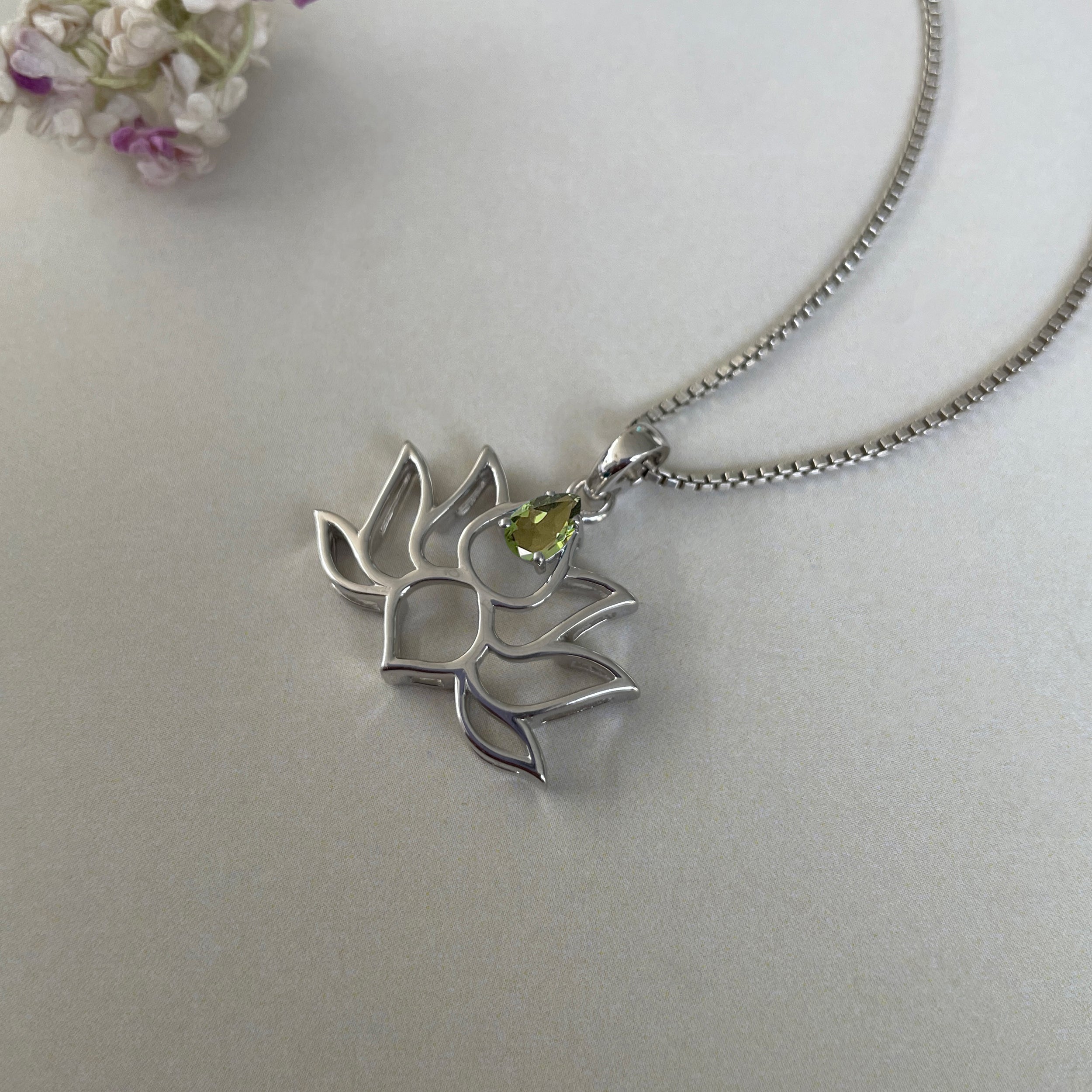 Moldavite Lotus Pendant-(MLD-SN-156A-P.)