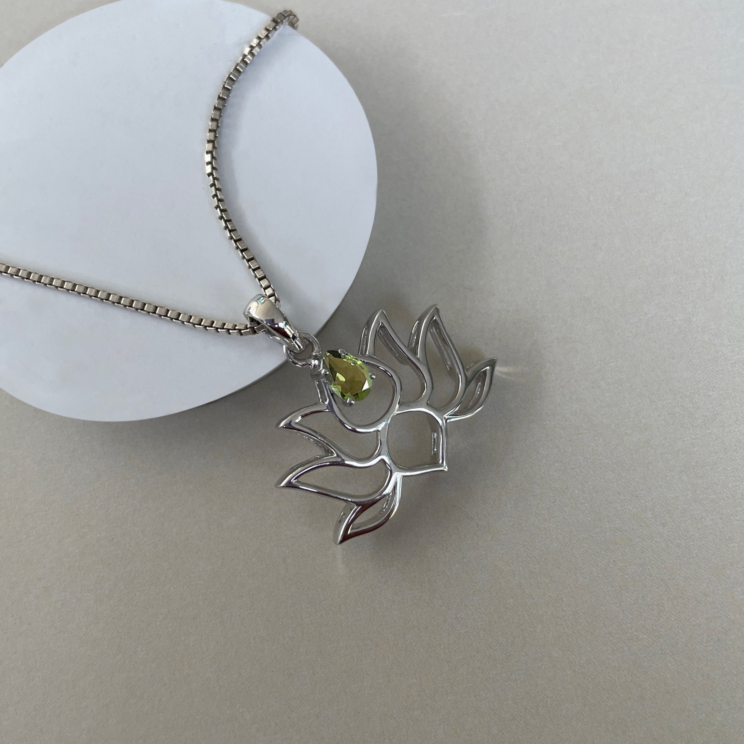 Moldavite Lotus Pendant-(MLD-SN-156A-P.)