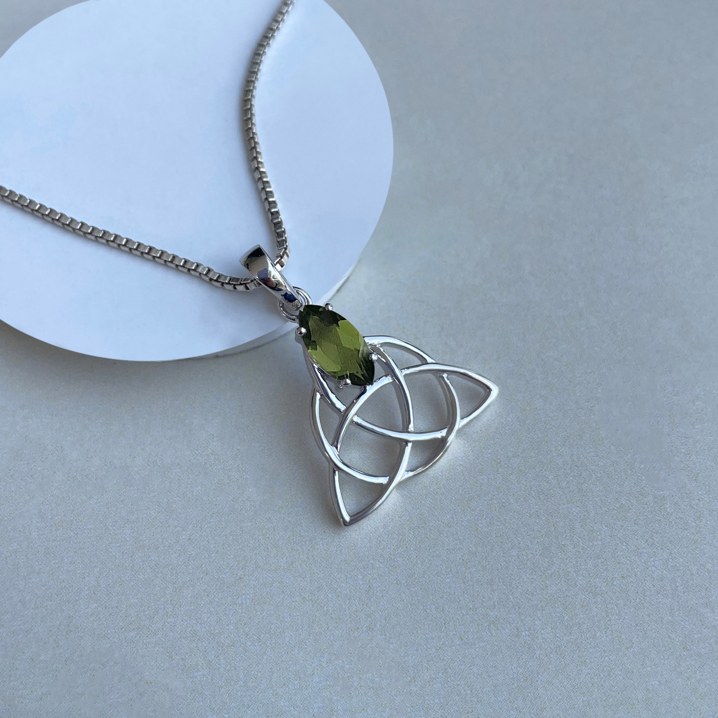 Moldavite Triquetra Pendant-(MLD-SN-161P.)