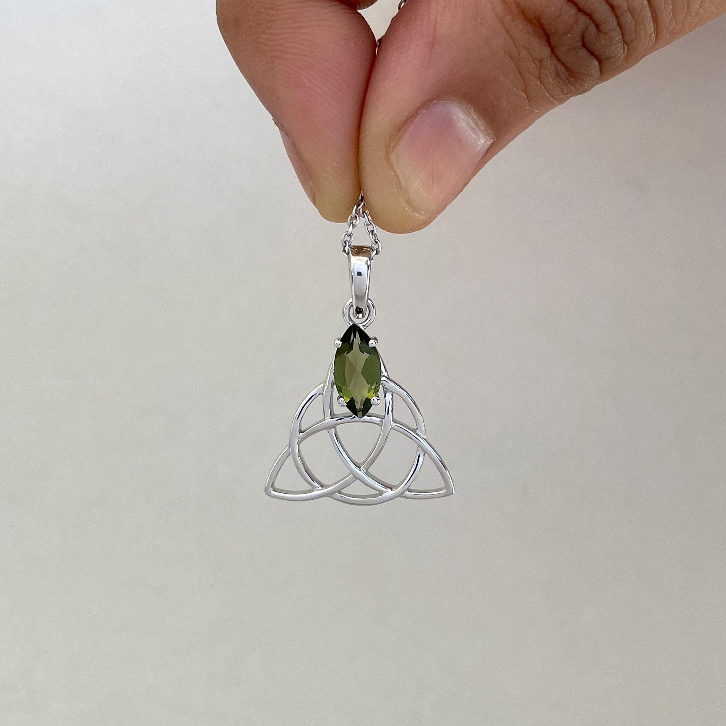Moldavite Triquetra Pendant-(MLD-SN-161P.)
