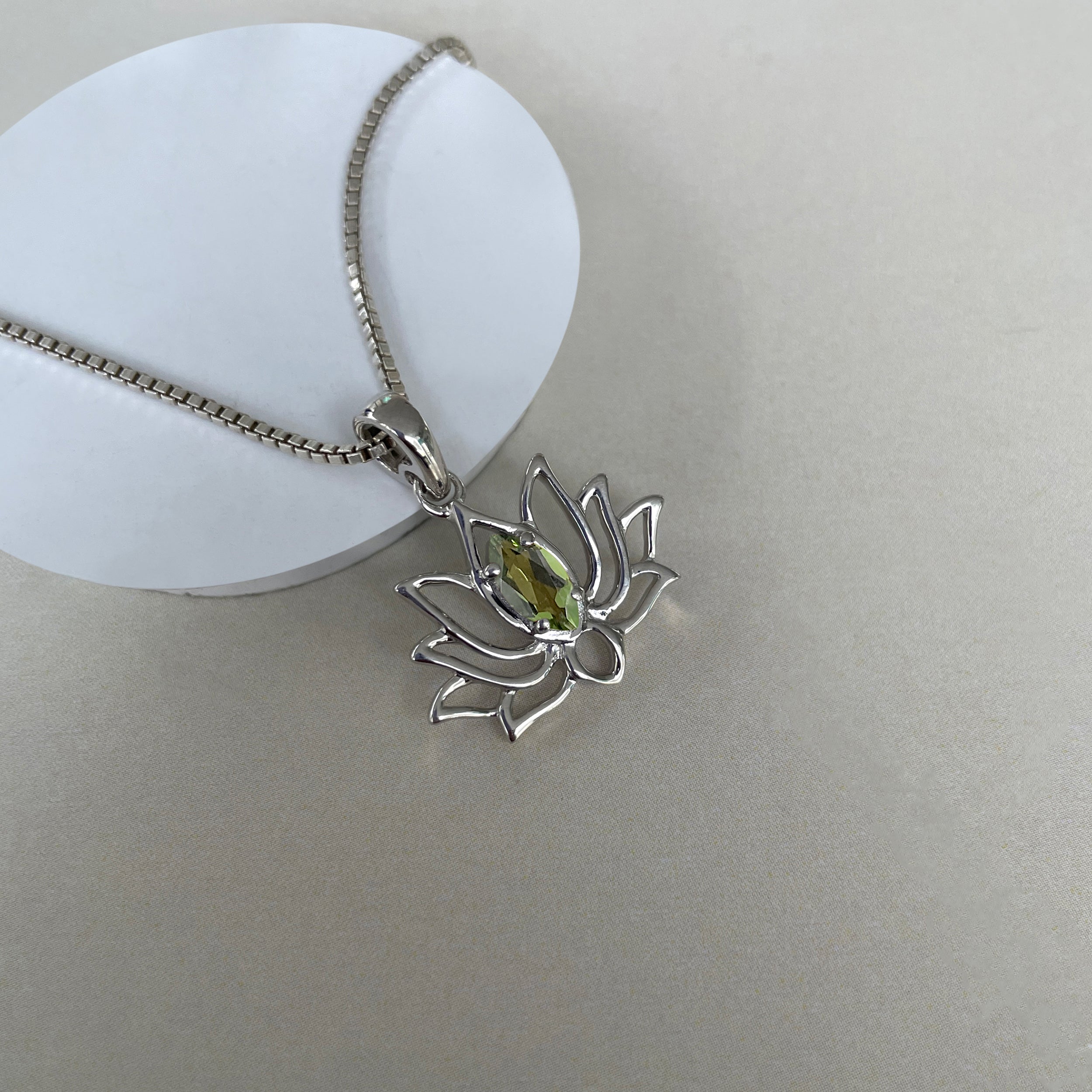 Moldavite Lotus Pendant-(MLD-SN-166P.)