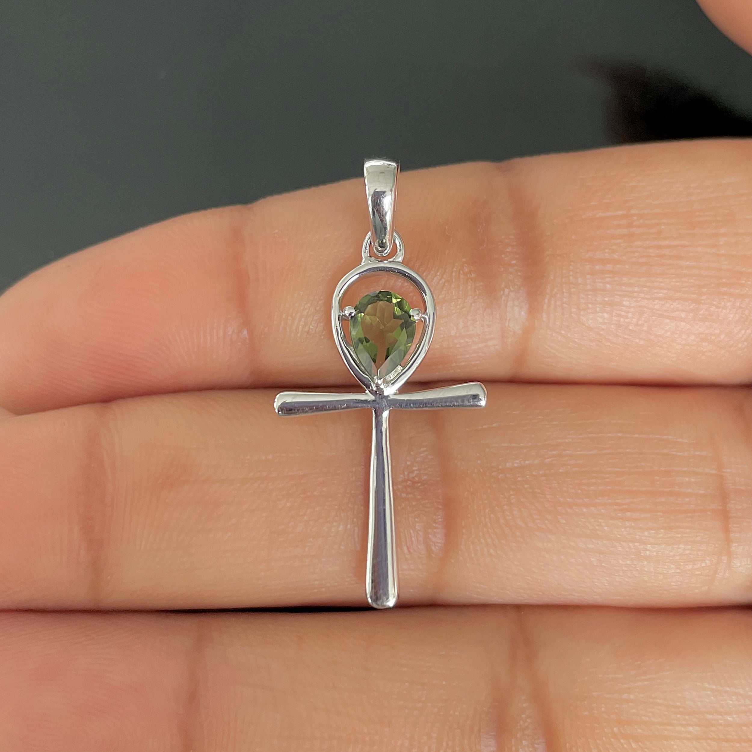 Moldavite Ankh Pendant-(MLD-SN-168.)