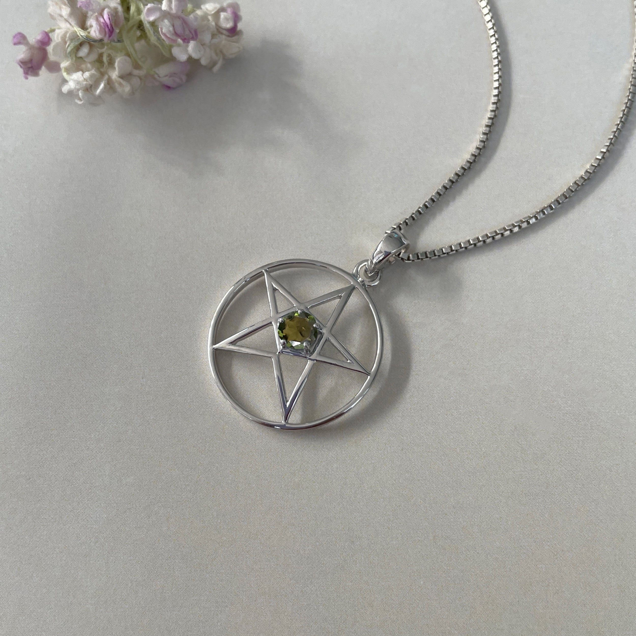 Moldavite Pentacle Pendant-(MLD-SN-171P.)