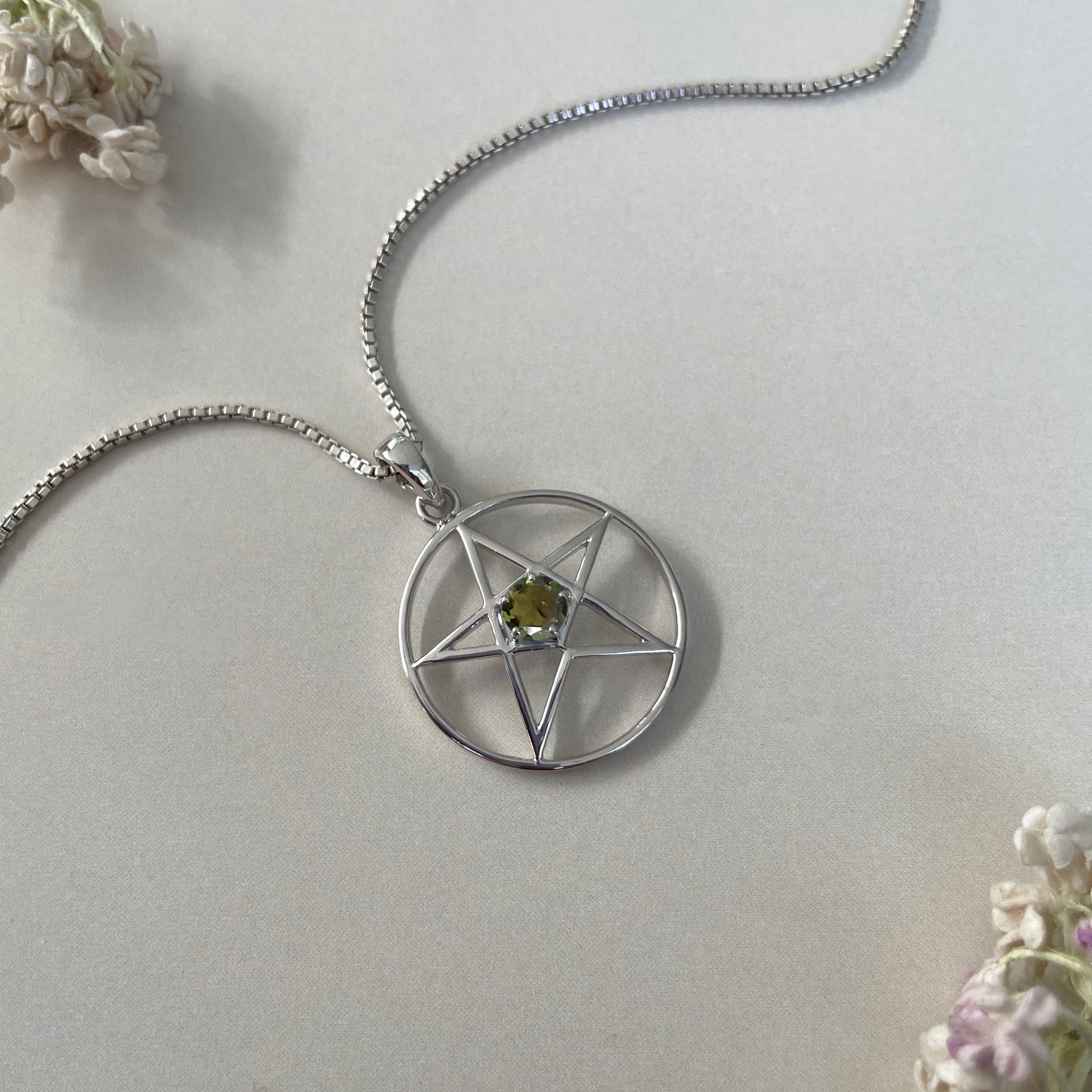 Moldavite Pentacle Pendant-(MLD-SN-171P.)