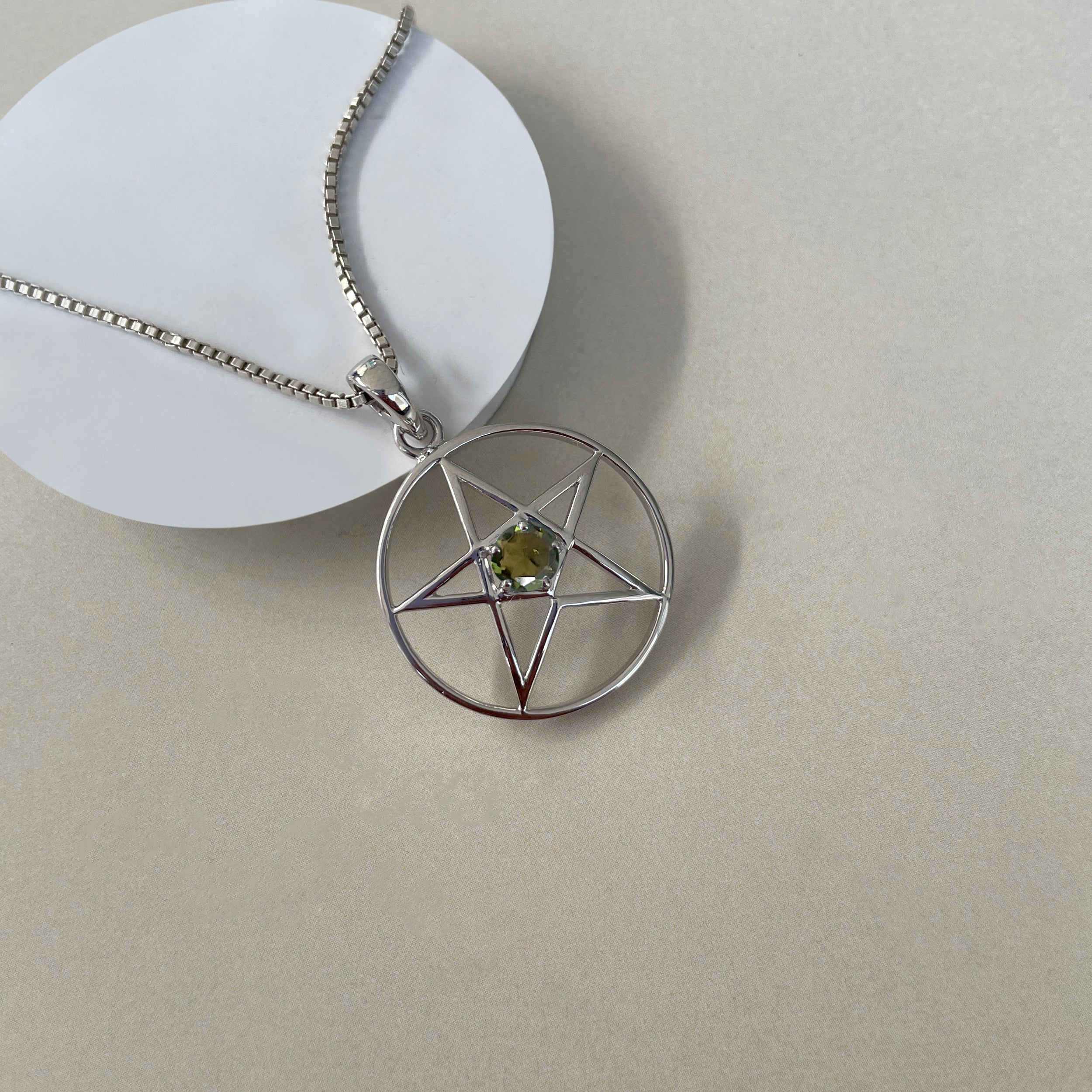 Moldavite Pentacle Pendant-(MLD-SN-171P.)