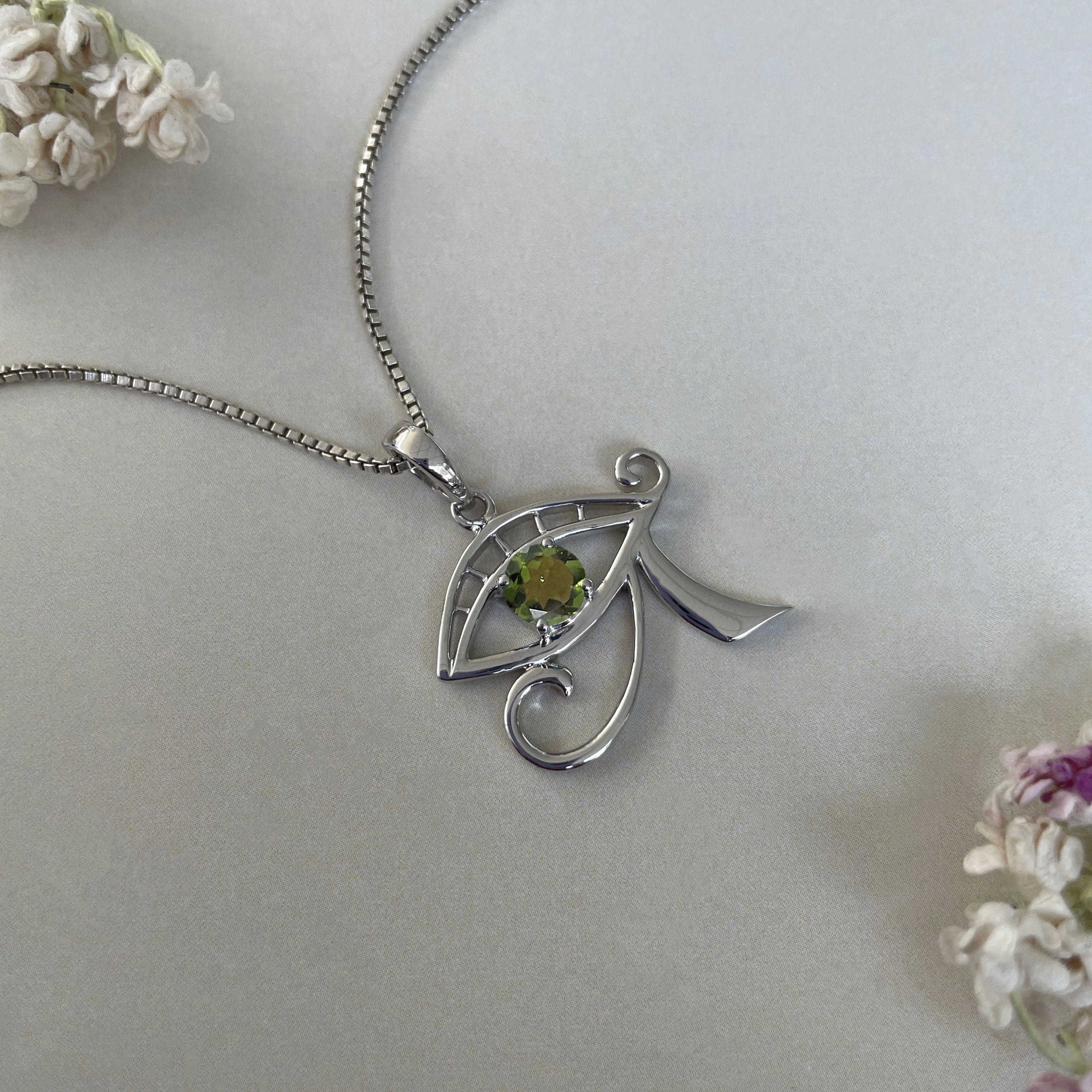 Moldavite Eye Of Horus Pendant-(MLD-SN-173P.)