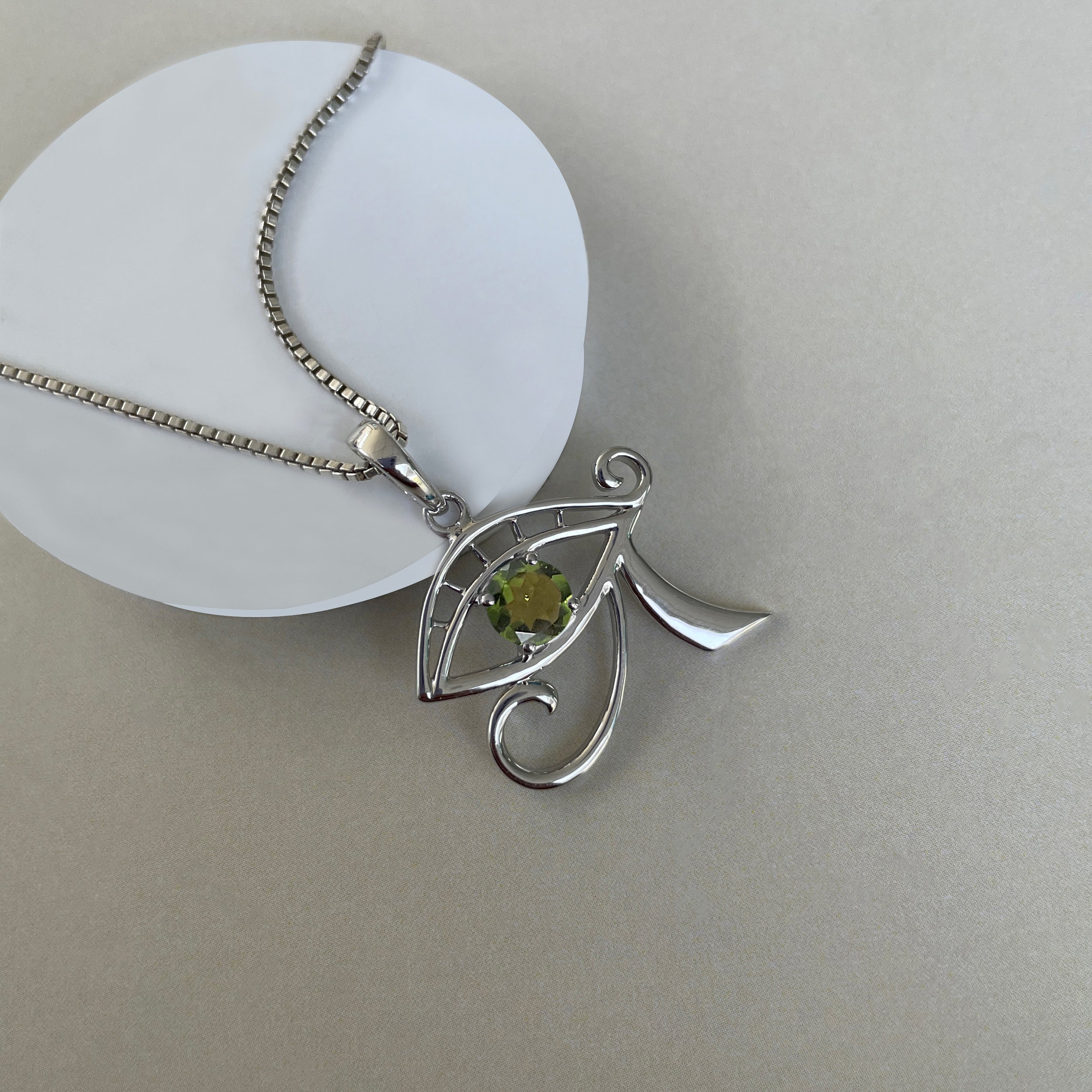 Moldavite Eye Of Horus Pendant-(MLD-SN-173P.)