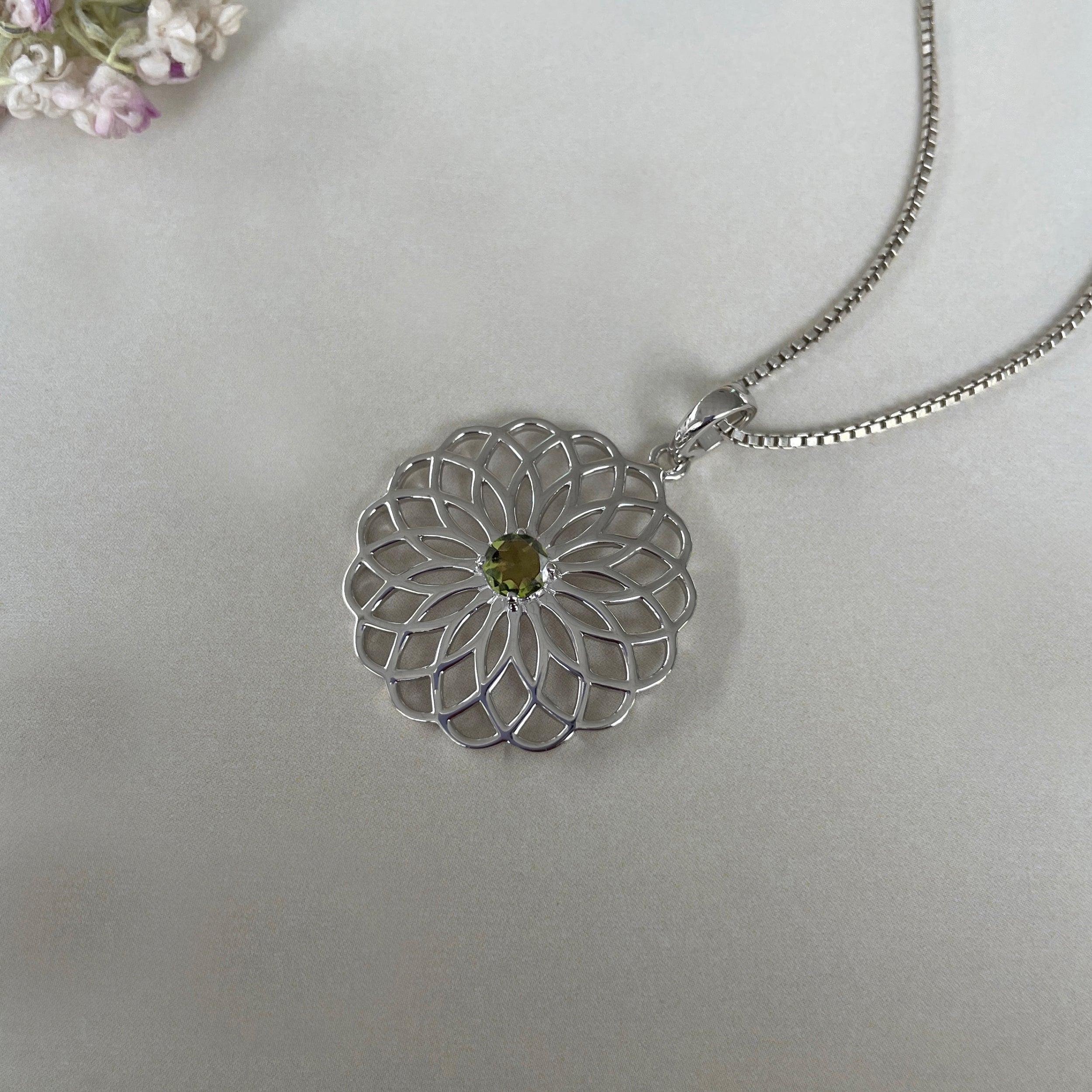 Moldavite Flower Of Life Pendant-(MLD-SN-177A-P.)