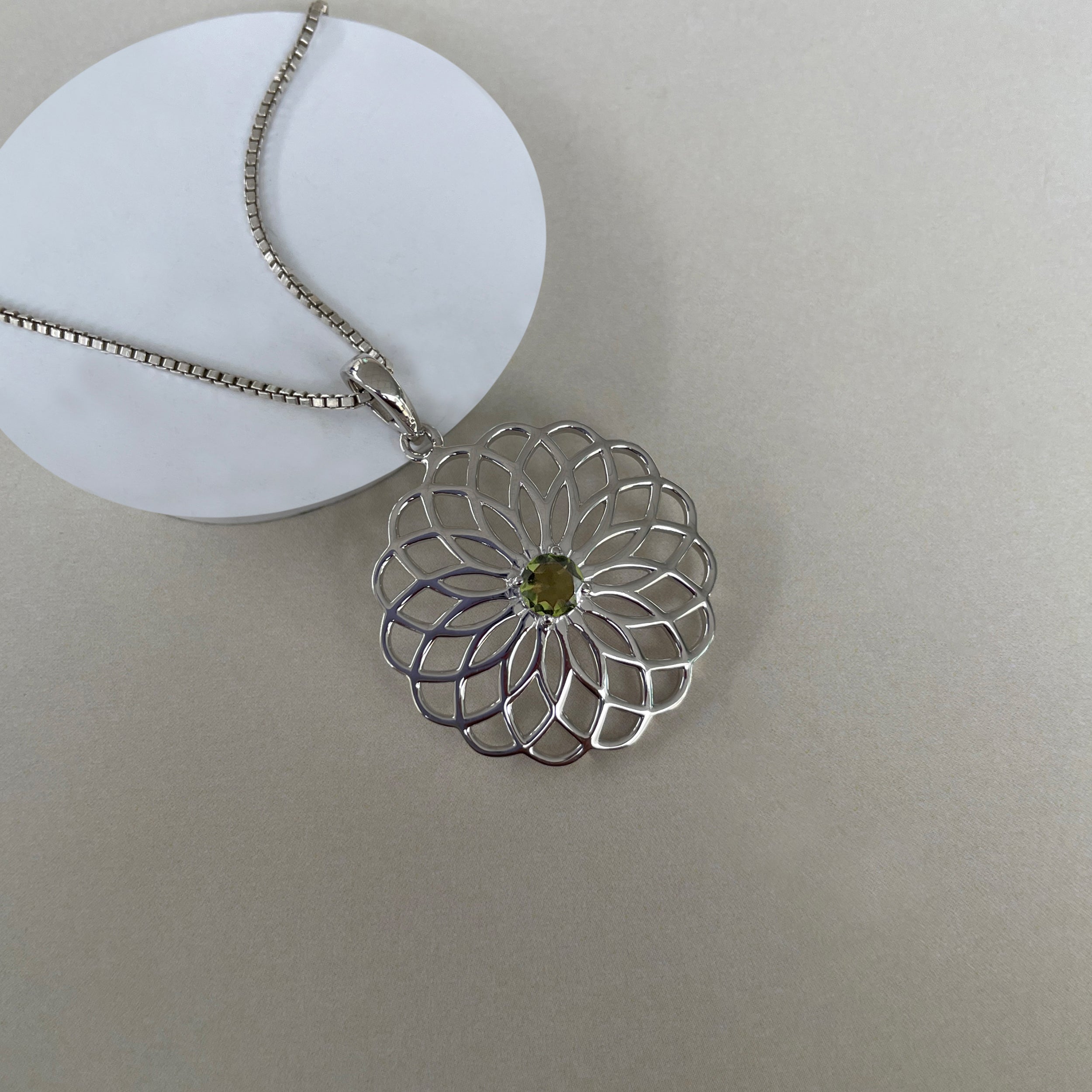 Moldavite Flower Of Life Pendant-(MLD-SN-177A-P.)