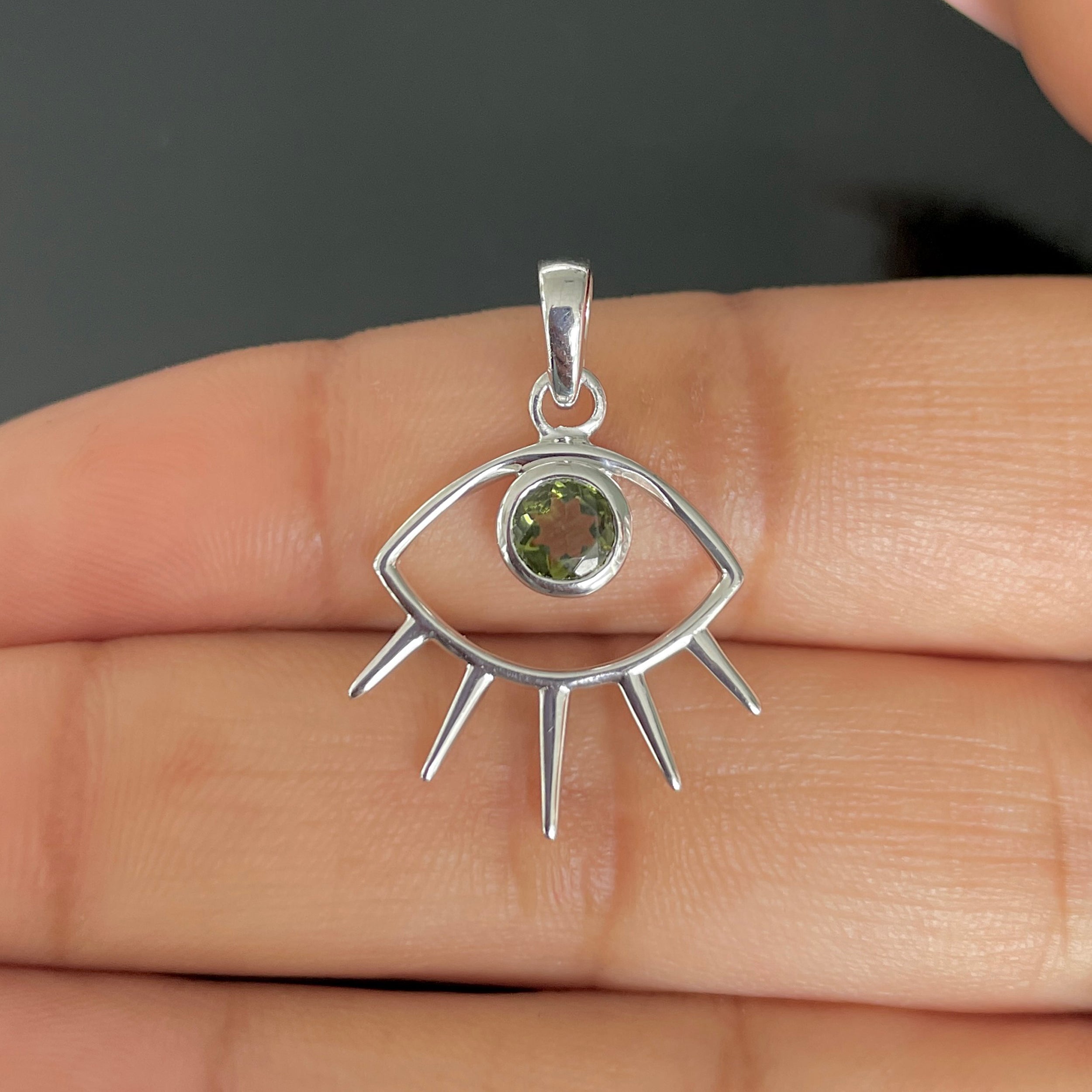 Moldavite Eye Pendant-(MLD-SP-875A.)