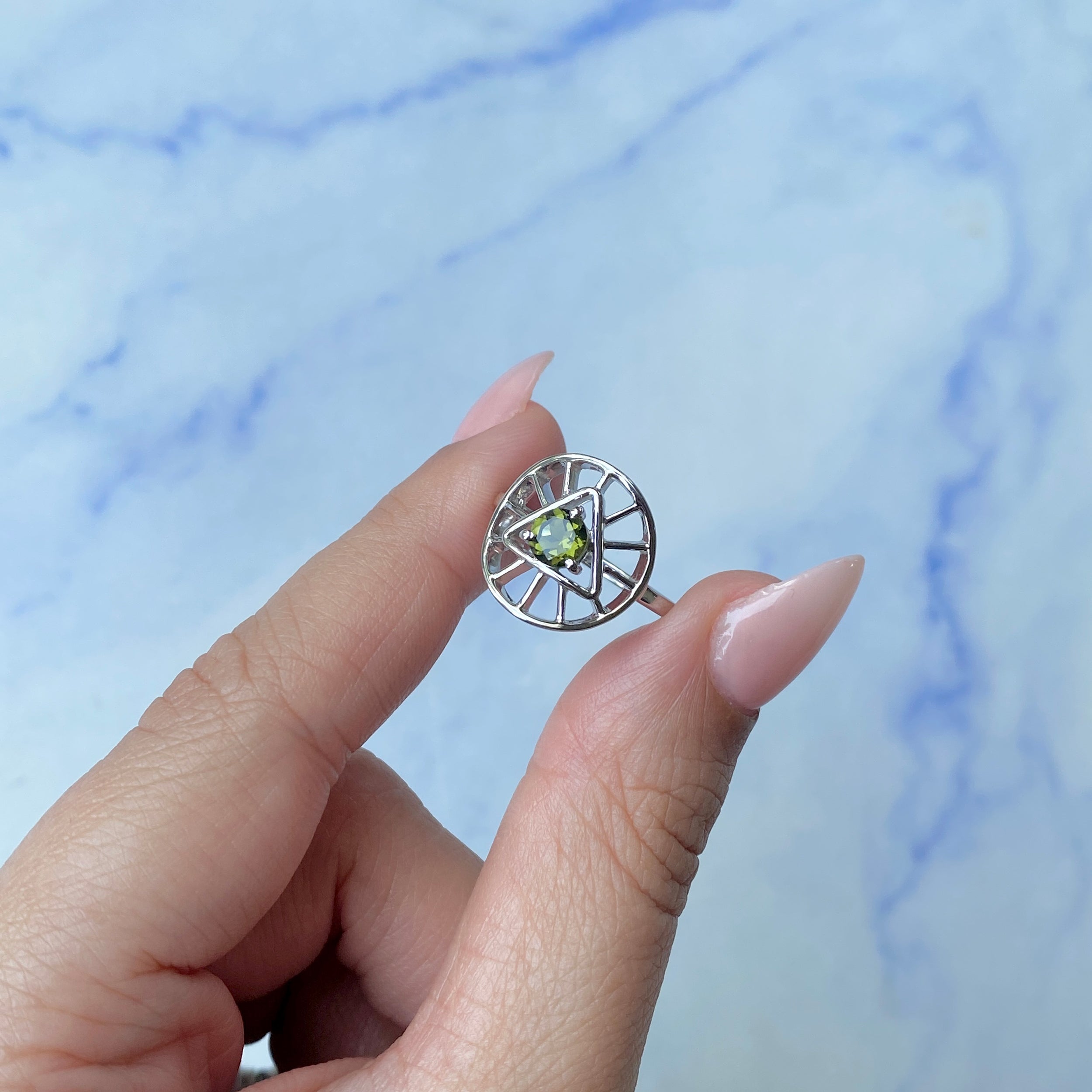 Moldavite Illuminati Ring-(MLD-SR-2158.)