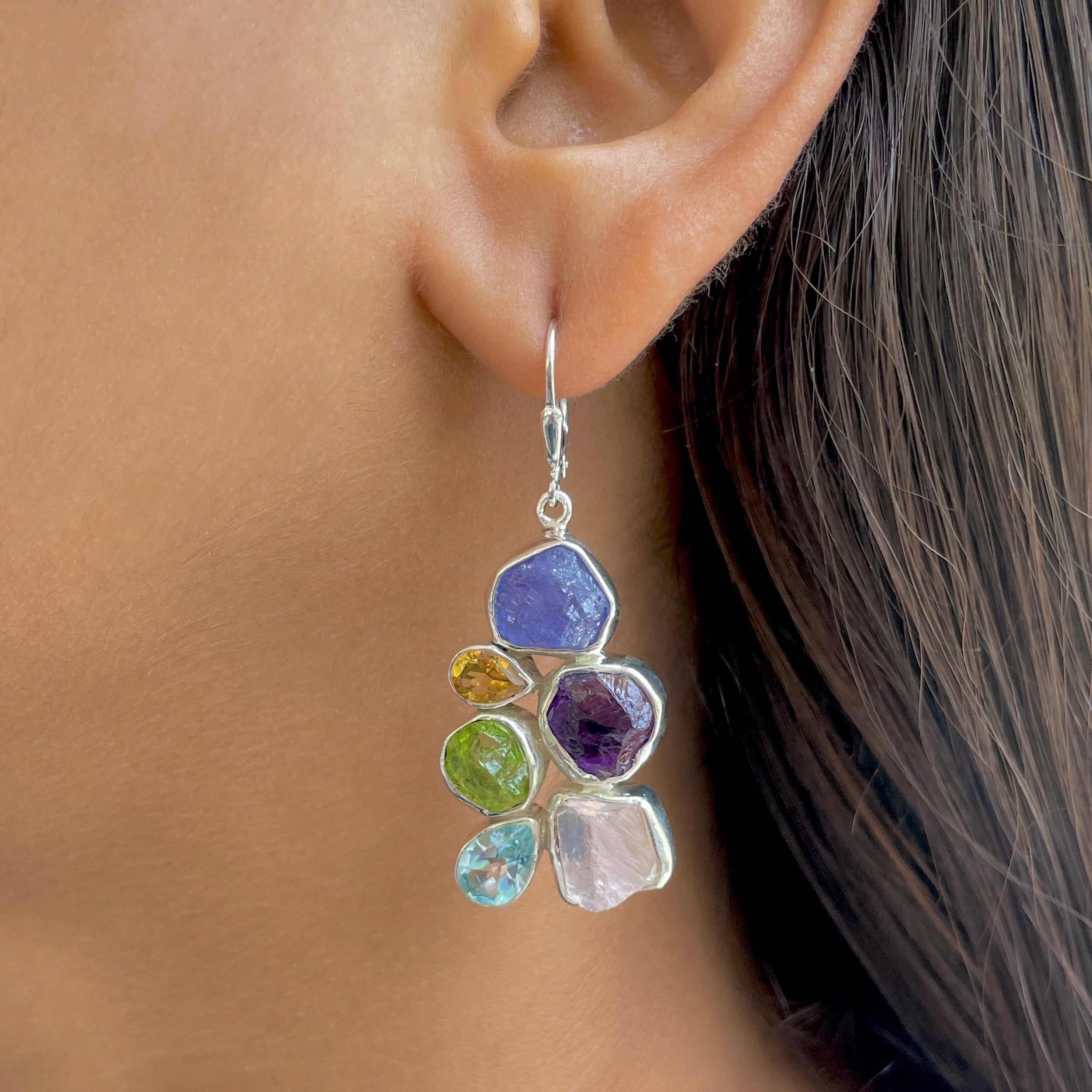 Multi Gemstone Earring-(MLS-E-1.)