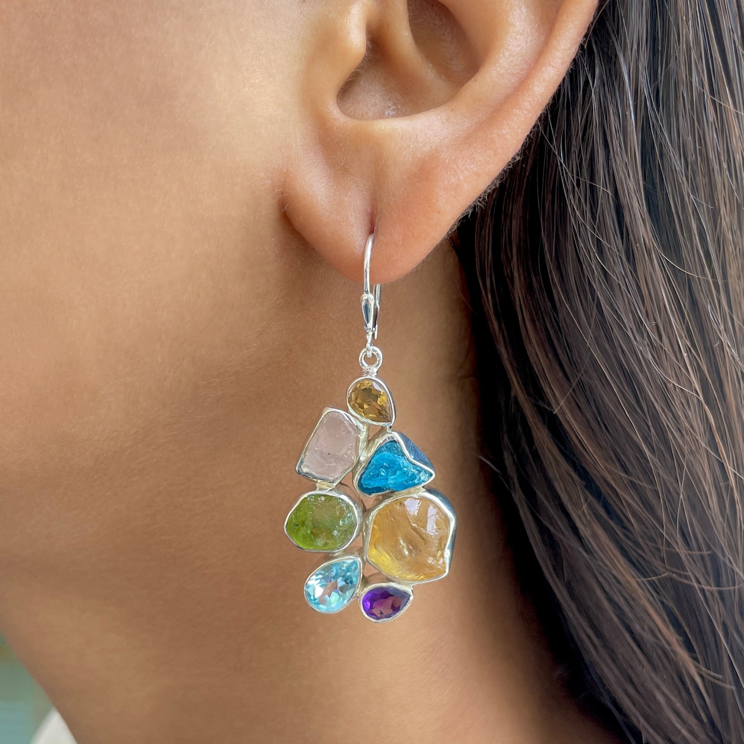 Multi Gemstone Earring-(MLS-E-2.)