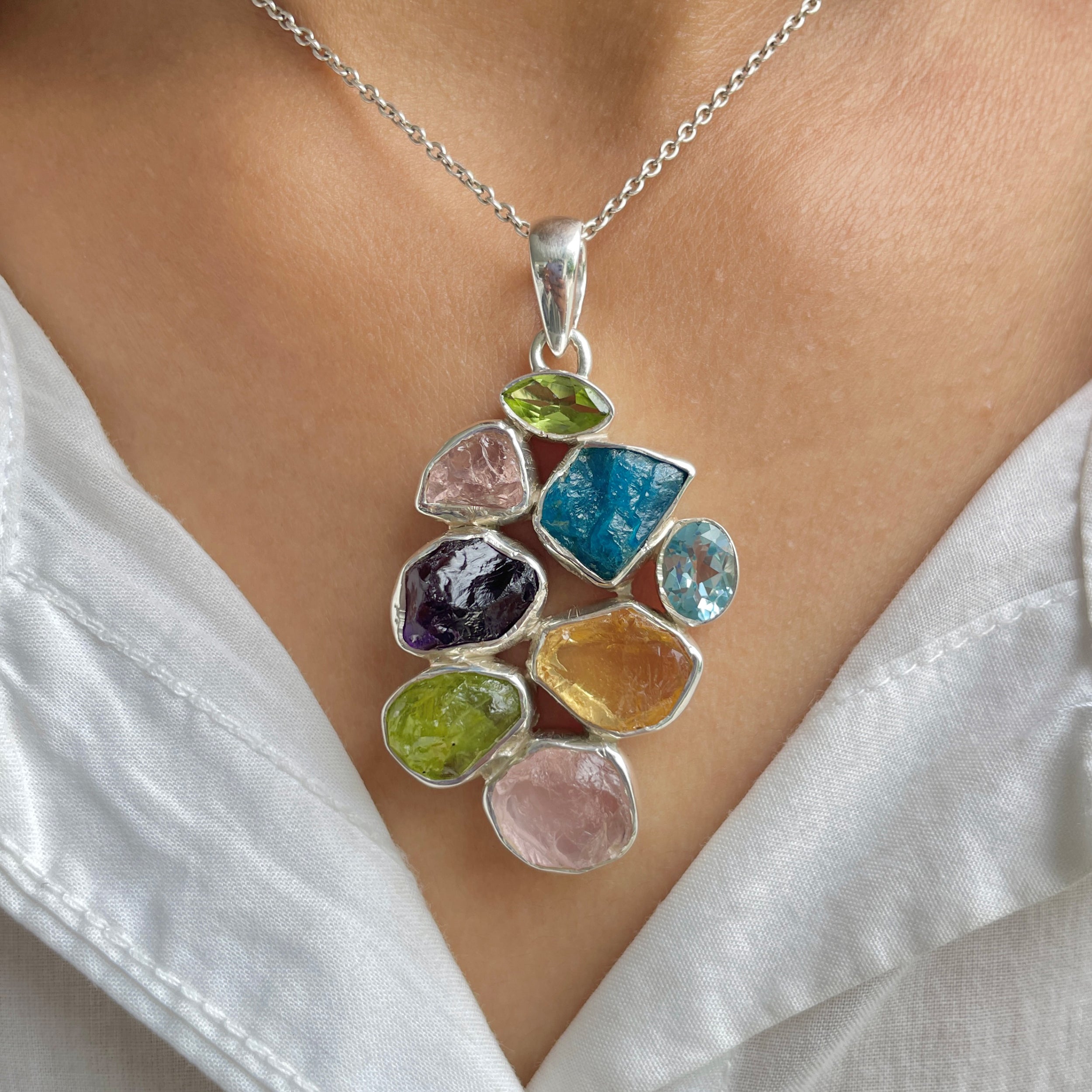 Multi Gemstone Pendant-(MLS-P-10.)