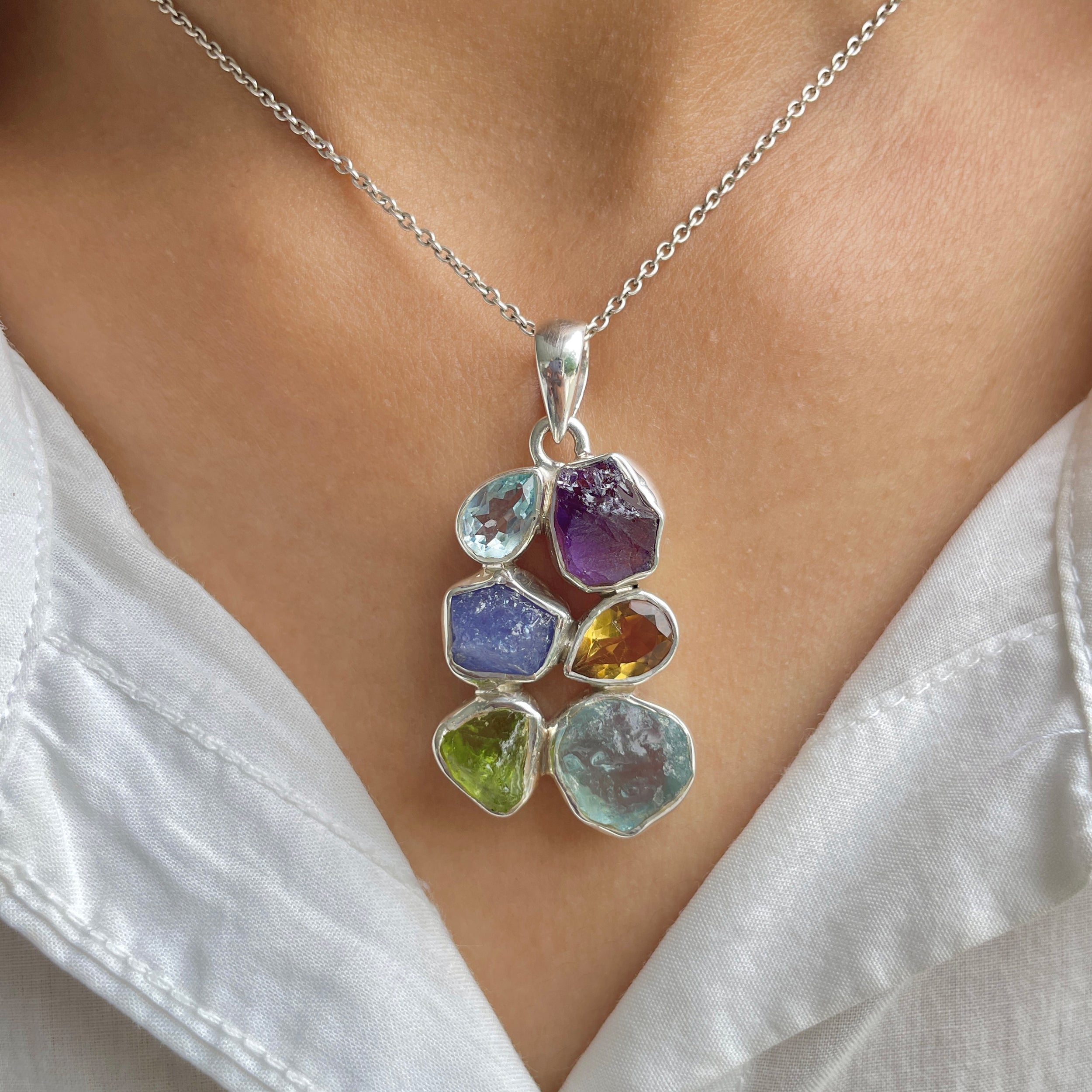 Multi Gemstone Pendant-(MLS-P-2.)