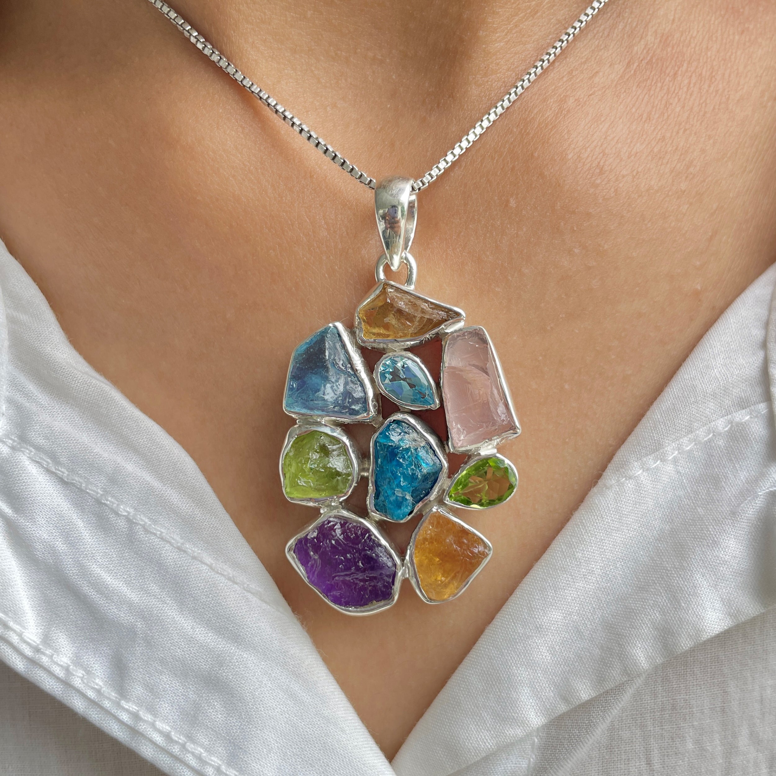 Multi Gemstone Pendant-(MLS-P-9.)
