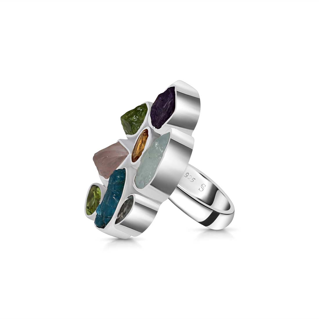 Multi Gemstone Adjustable Ring-(MLS-R-18.)