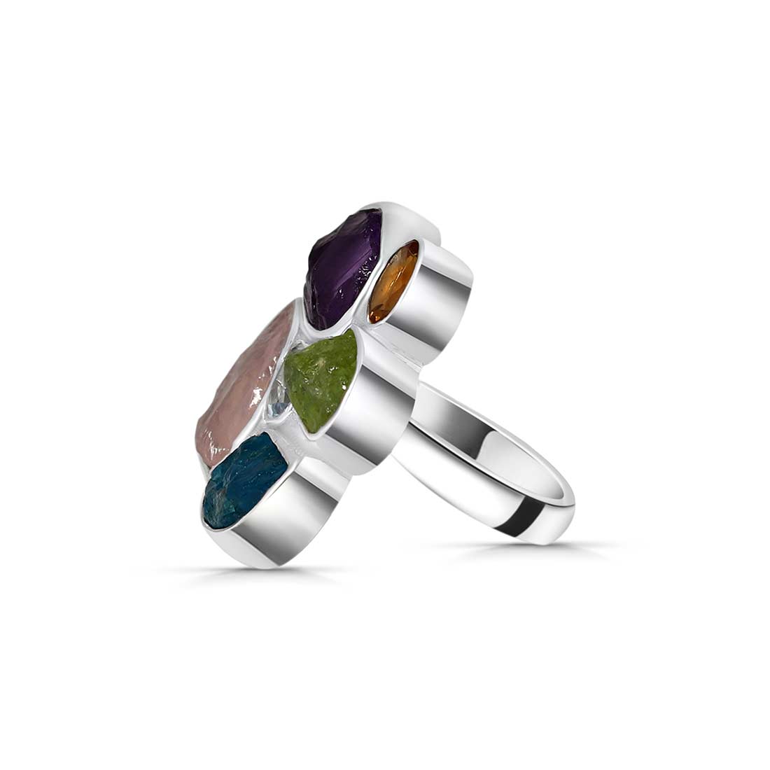 Multi Gemstone Adjustable Ring-(MLS-R-19.)