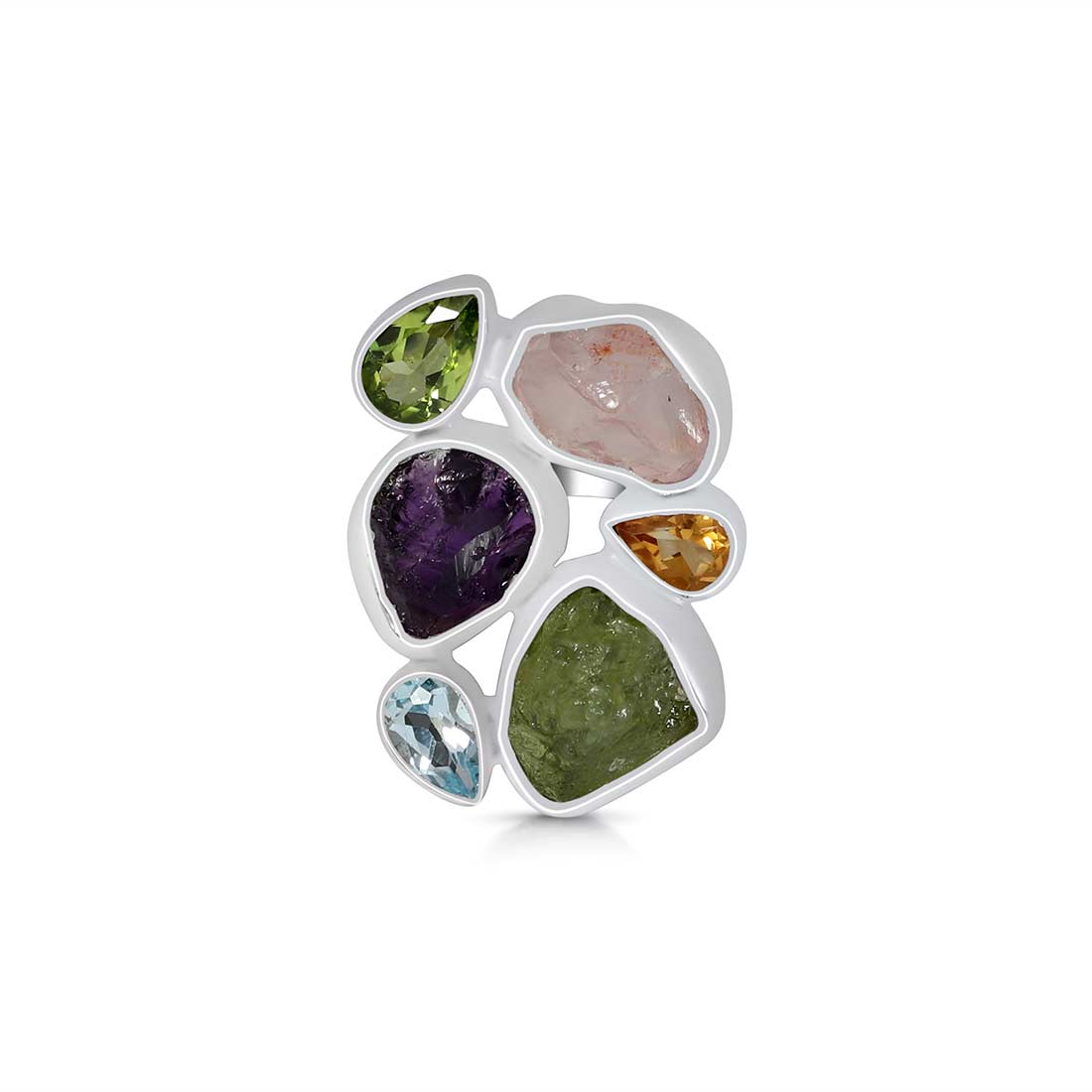 Multi Gemstone Rings | 925 Sterling Silver Multi Gemstone Rings For ...